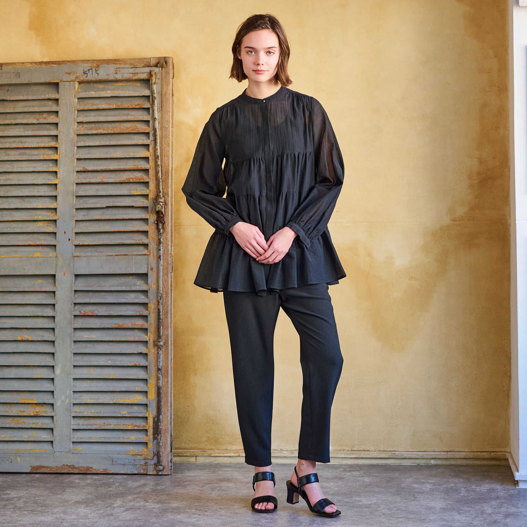 DRESSTERIOR「【洗える】ティアードシアーブラウス」|シャツ・ブラウス|