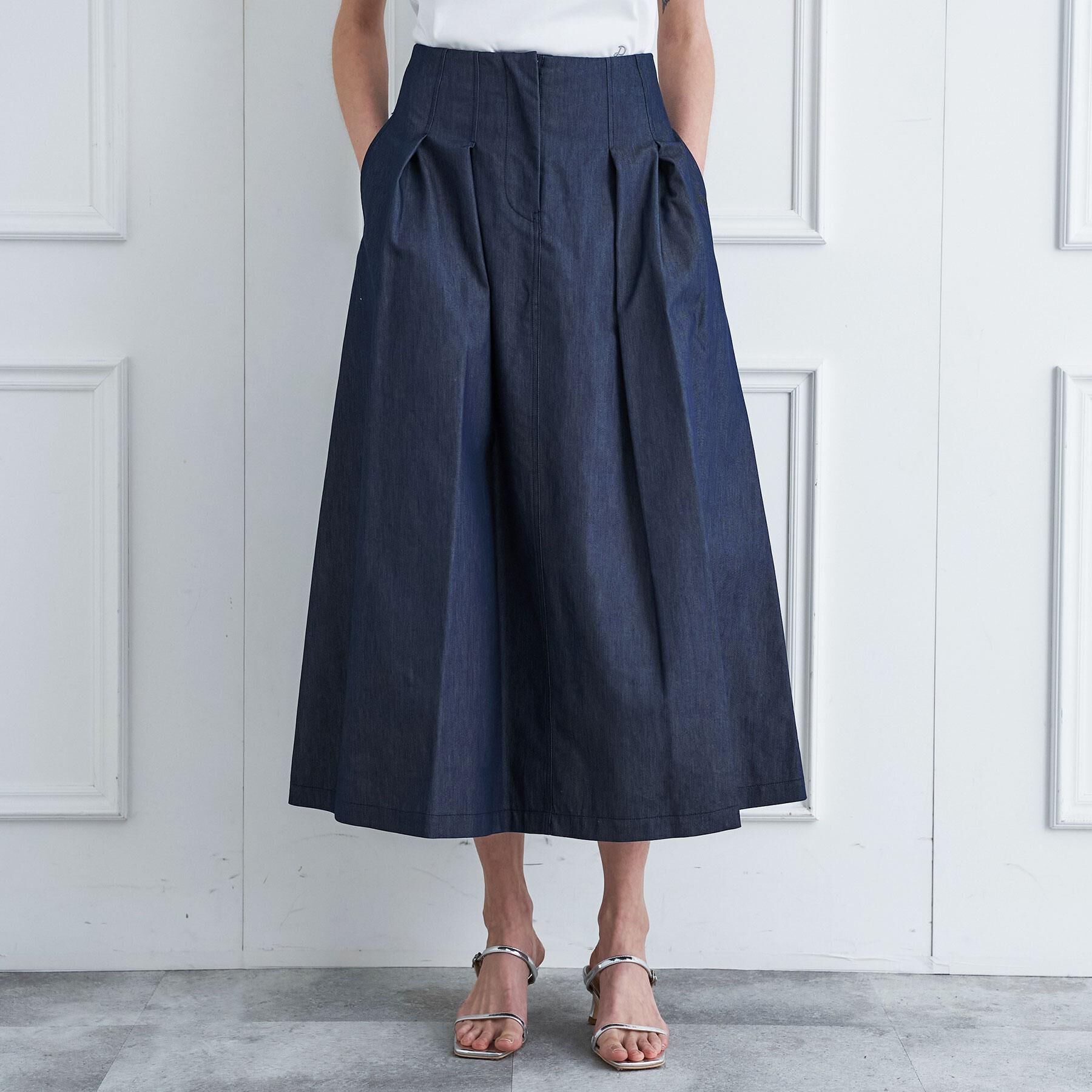 DRESSTERIOR「クールタッチ デニムライク タックスカート」|スカート|