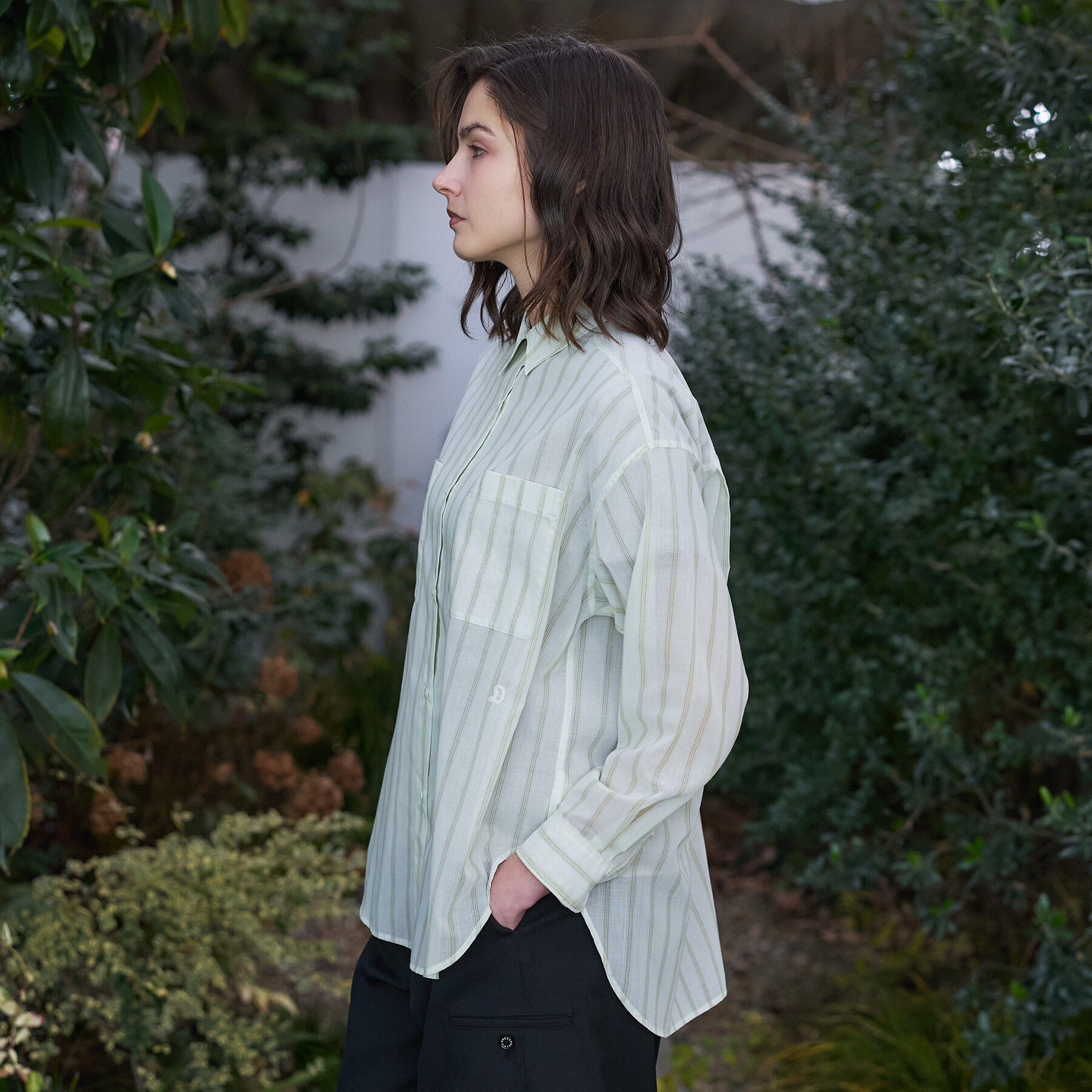 DRESSTERIOR「シアー ストライプシャツ」|シャツ・ブラウス|