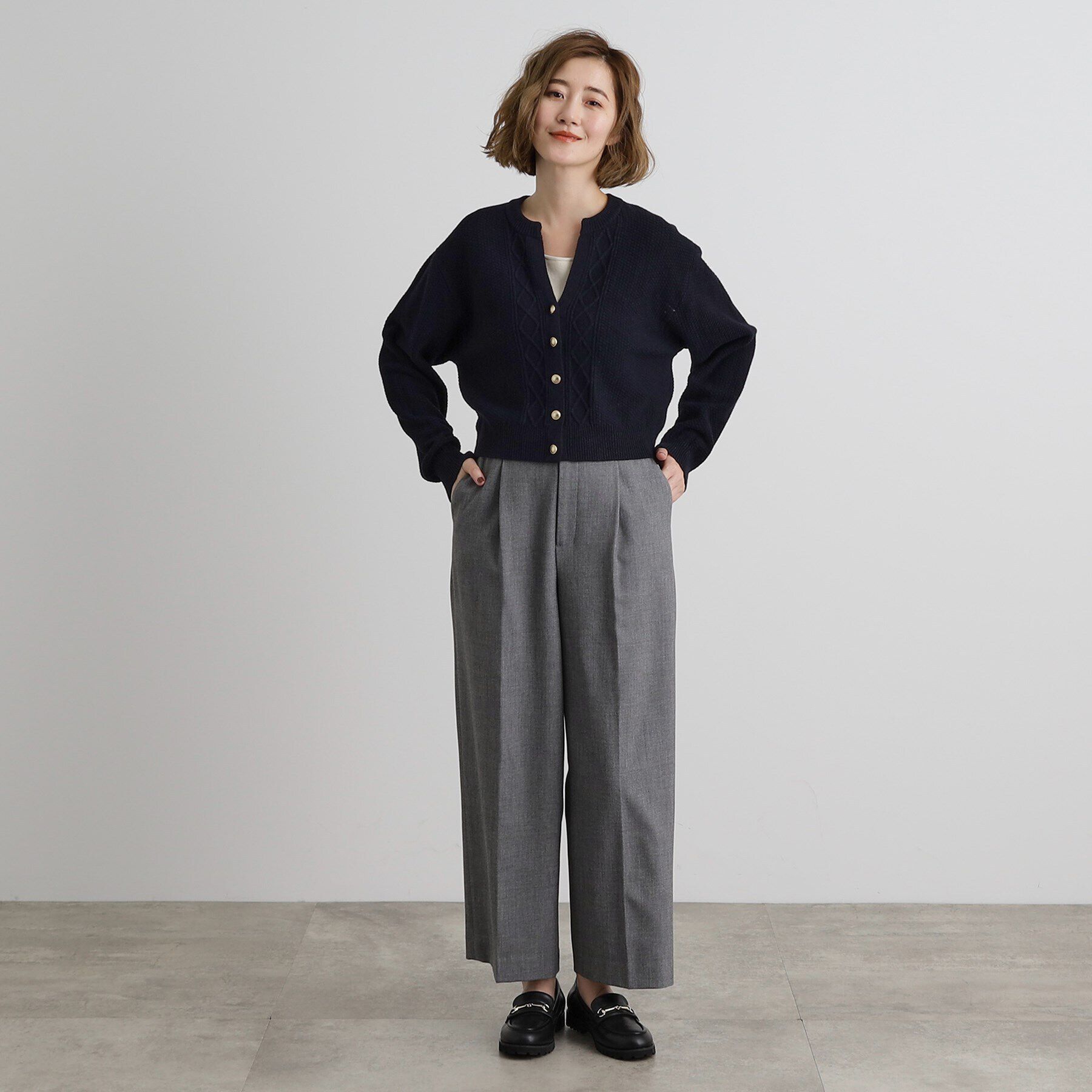 grove「スリットネッククロップドカーディガン」|カーディガン|