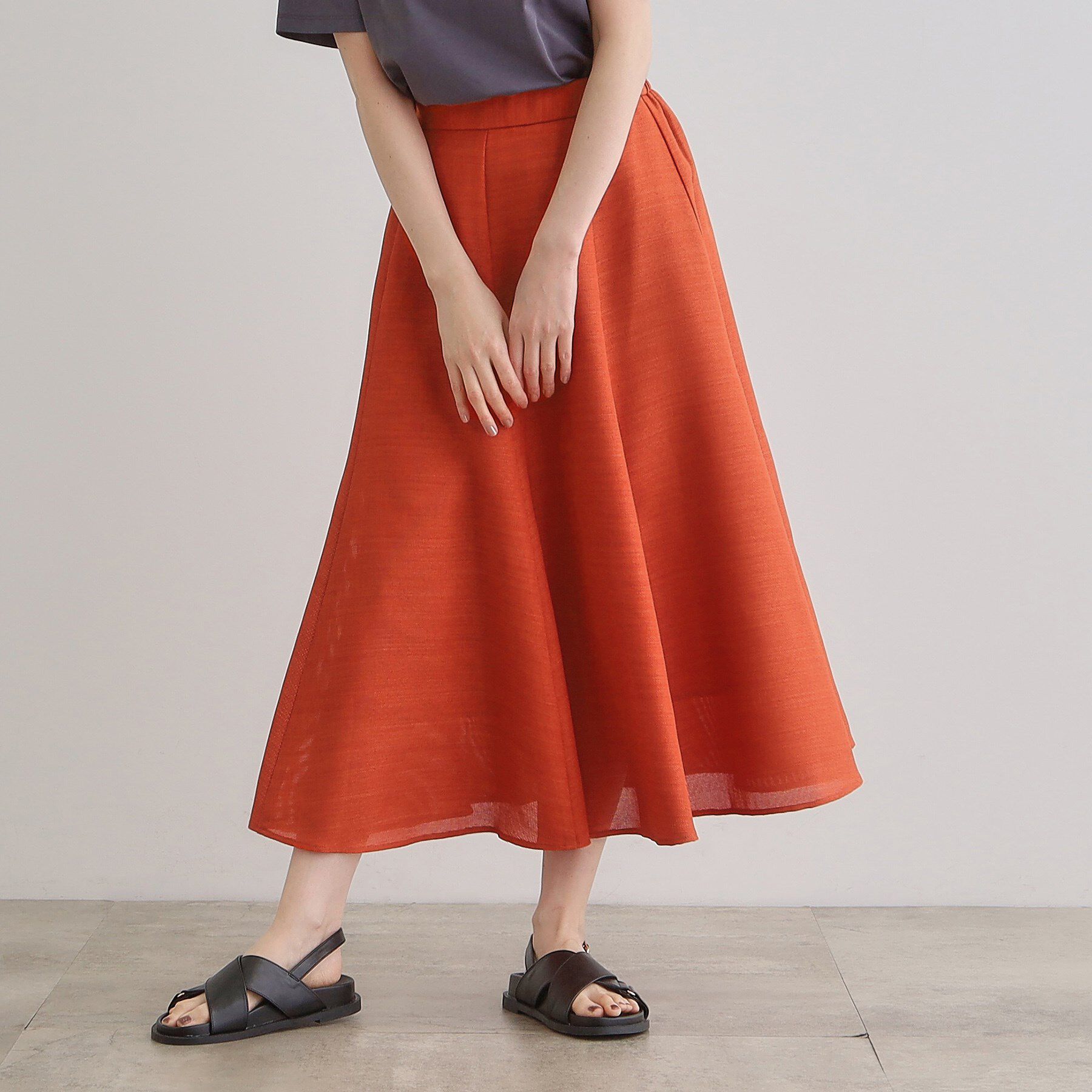 grove「【大人のリゾートスタイル/SETUP】麻調フレアスカート」|スカート|