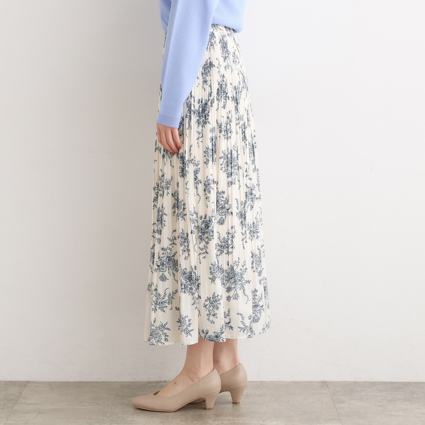 grove「【選べる着丈/ウエストゴム】ヴィンテージサテンプリーツスカート【手洗いOK】」|スカート|