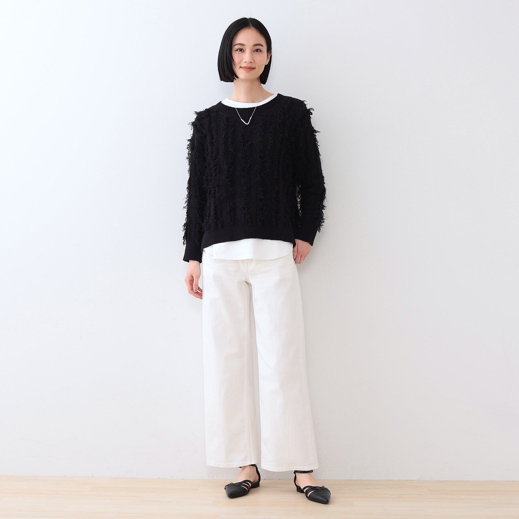 INDIVI「【合皮】クロスストラップ フラットサンダル」|サンダル|