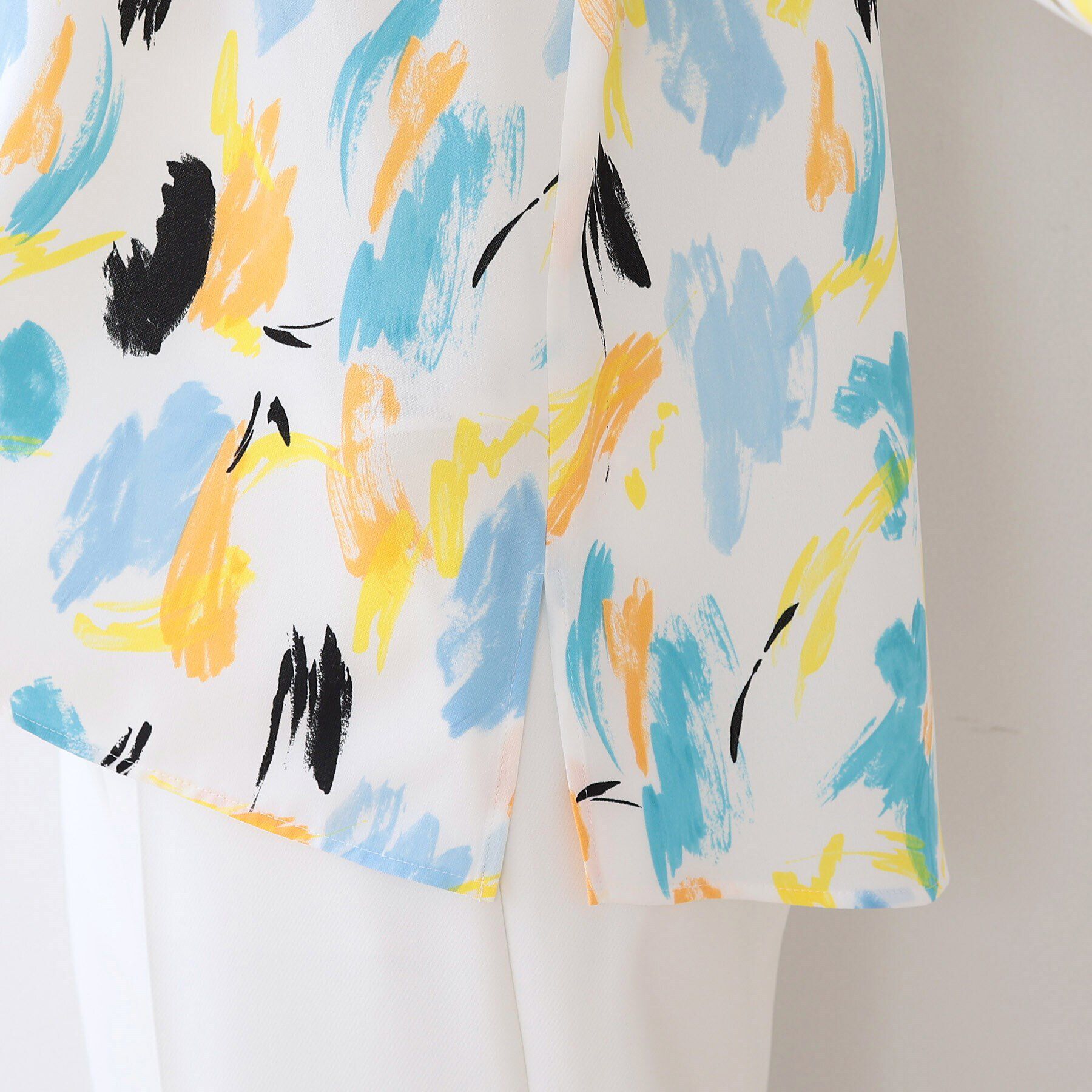 INDIVI「【洗える／オリジナル柄】ポップカラー プリントブラウス」|シャツ・ブラウス|