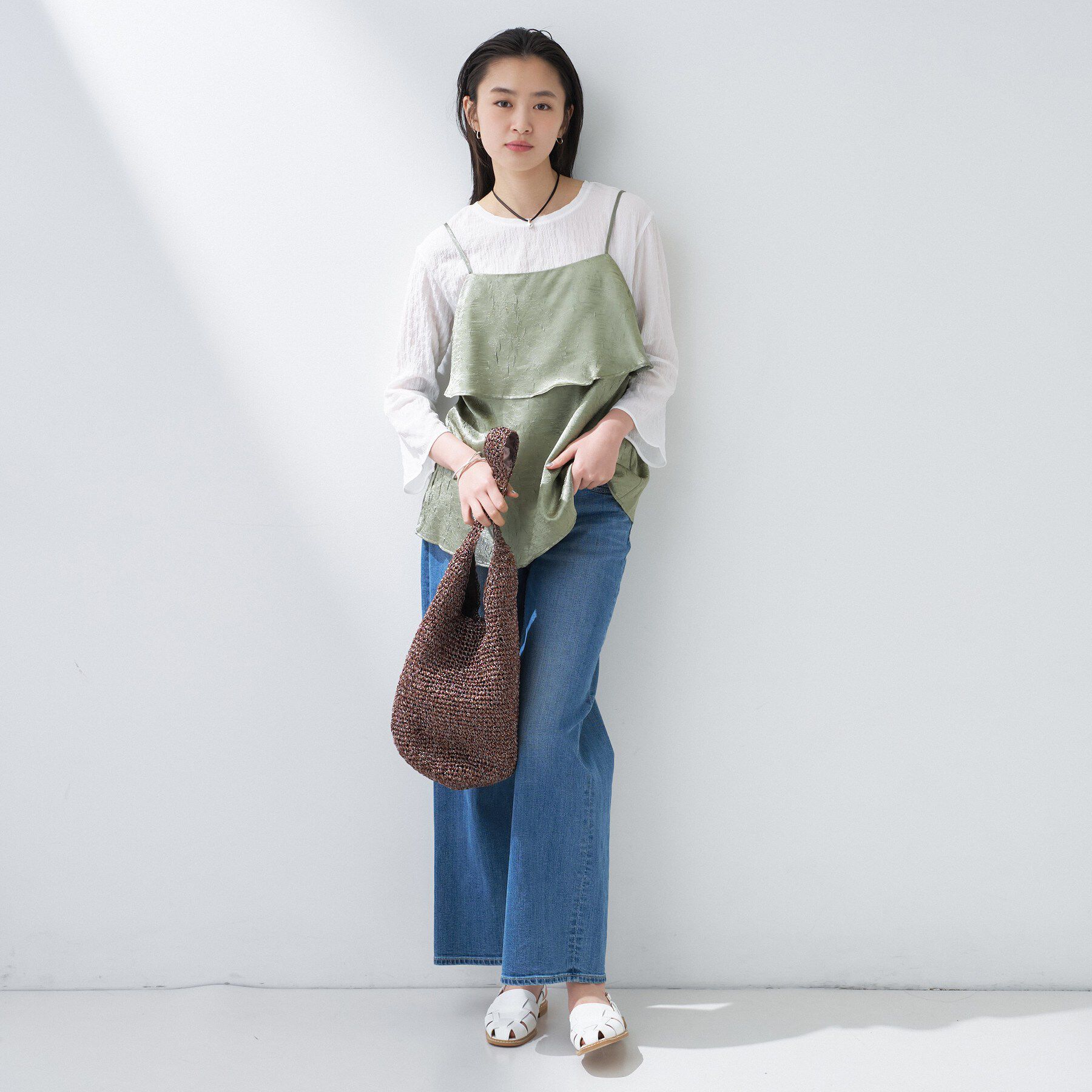 INDIVI「【2点セット／洗える】カセット服 キャミ＆ブラウス セットトップス」|その他|