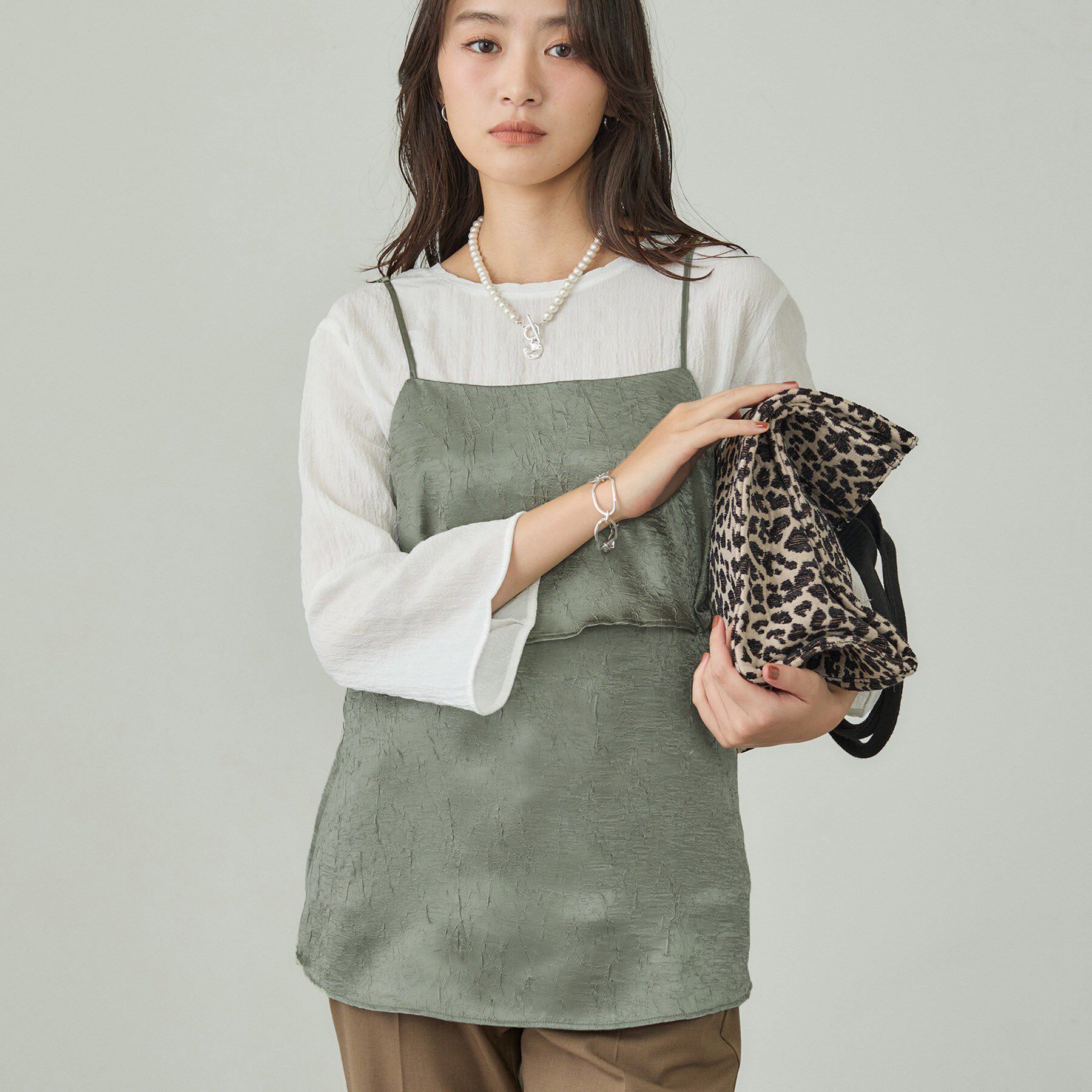 INDIVI「【2点セット／洗える】カセット服 キャミ＆ブラウス セットトップス」|その他|