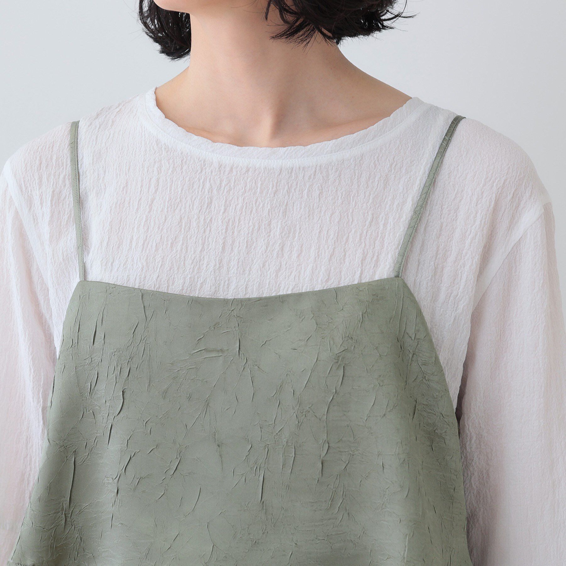 INDIVI「【2点セット／洗える】カセット服 キャミ＆ブラウス セットトップス」|その他|