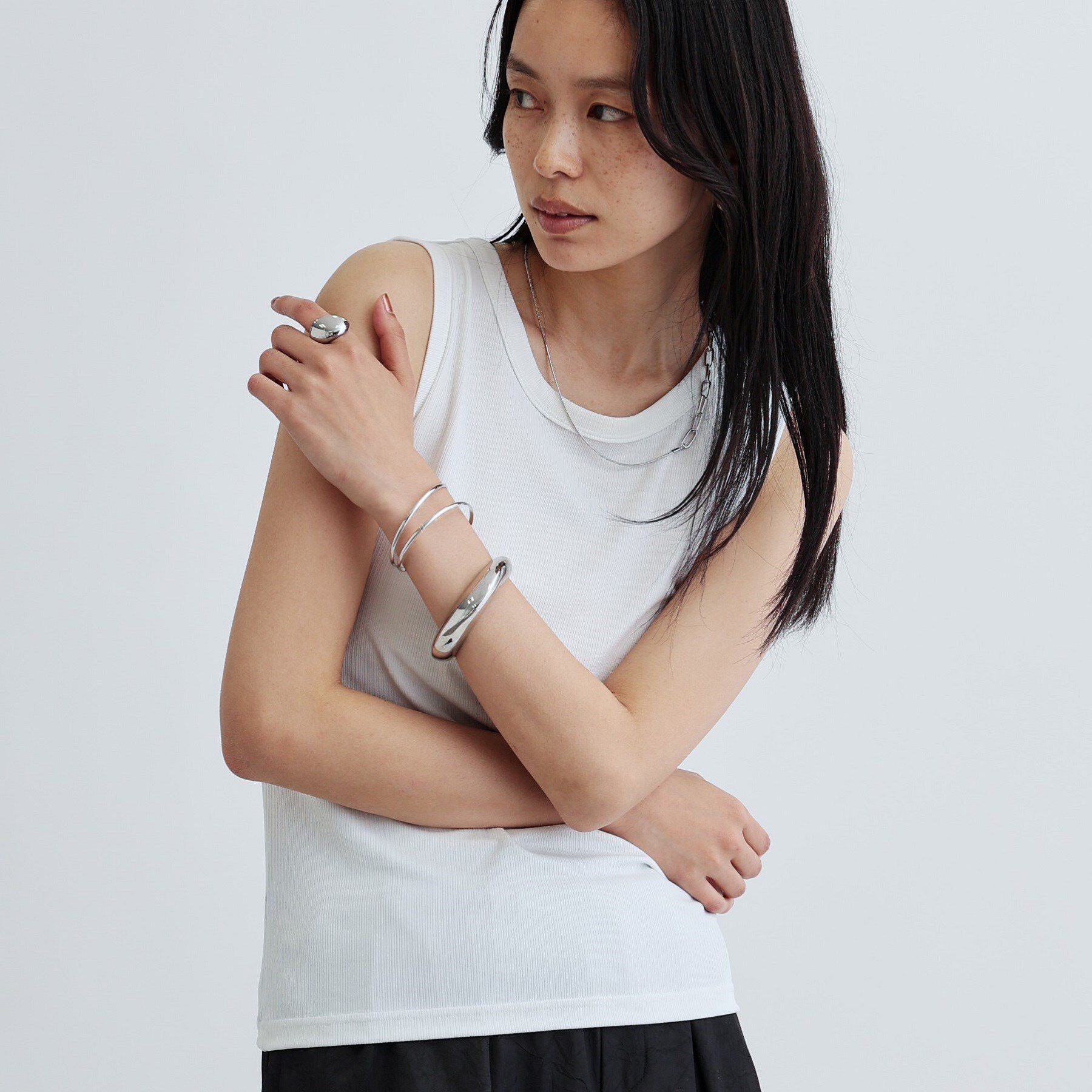 GALLEST「【再入荷】ランダムリブタンクトップ」|キャミソール|ホワイト(001)