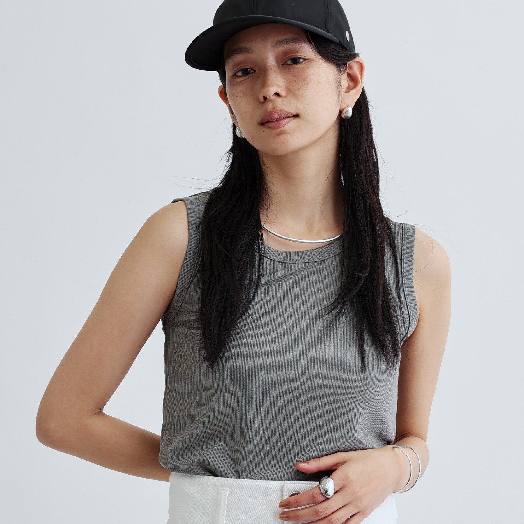 GALLEST「【再入荷】ランダムリブタンクトップ」|キャミソール|グレー(012)