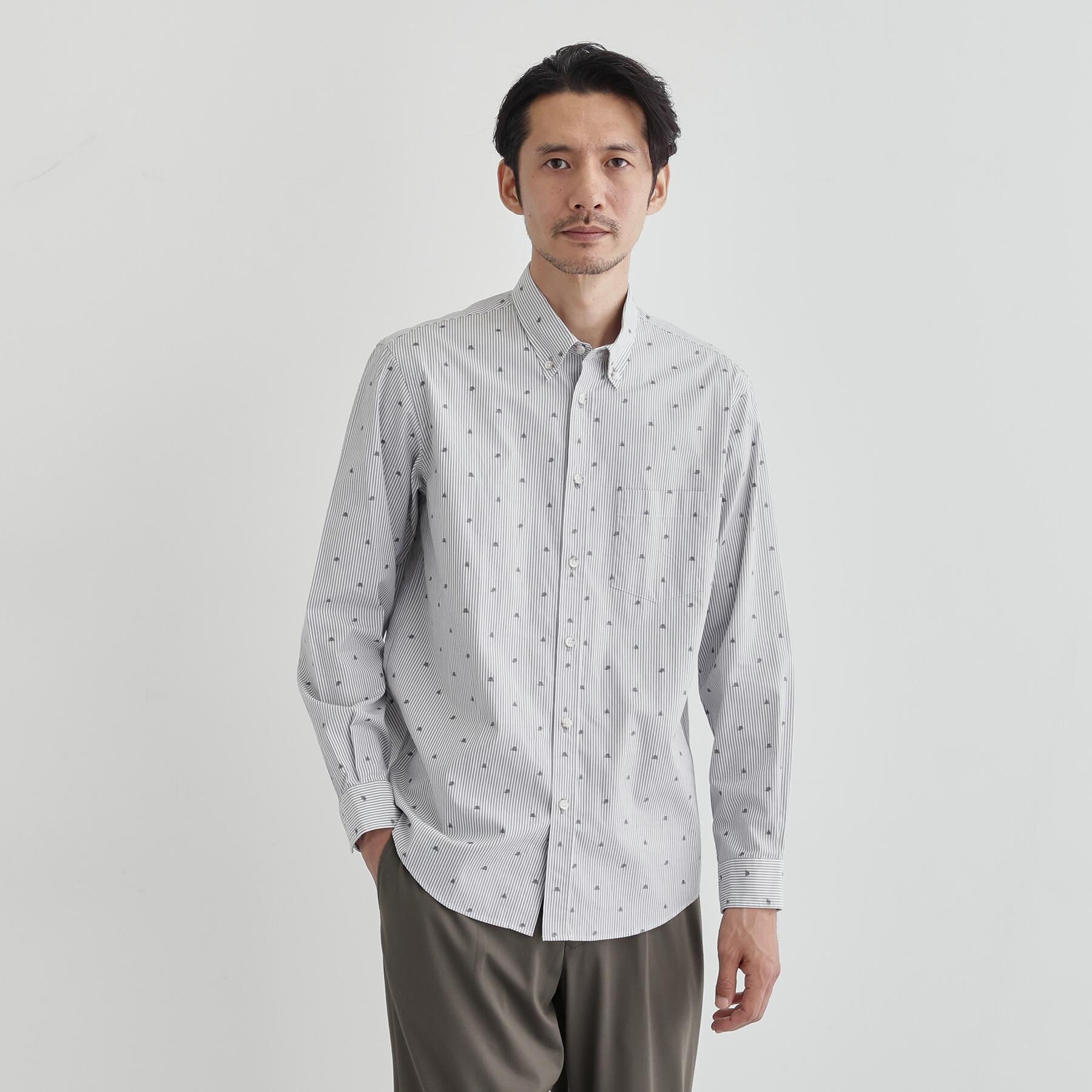 TAKEO KIKUCHI「ハットモチーフ ジャカード ストライプ シャツ」|シャツ・ブラウス|