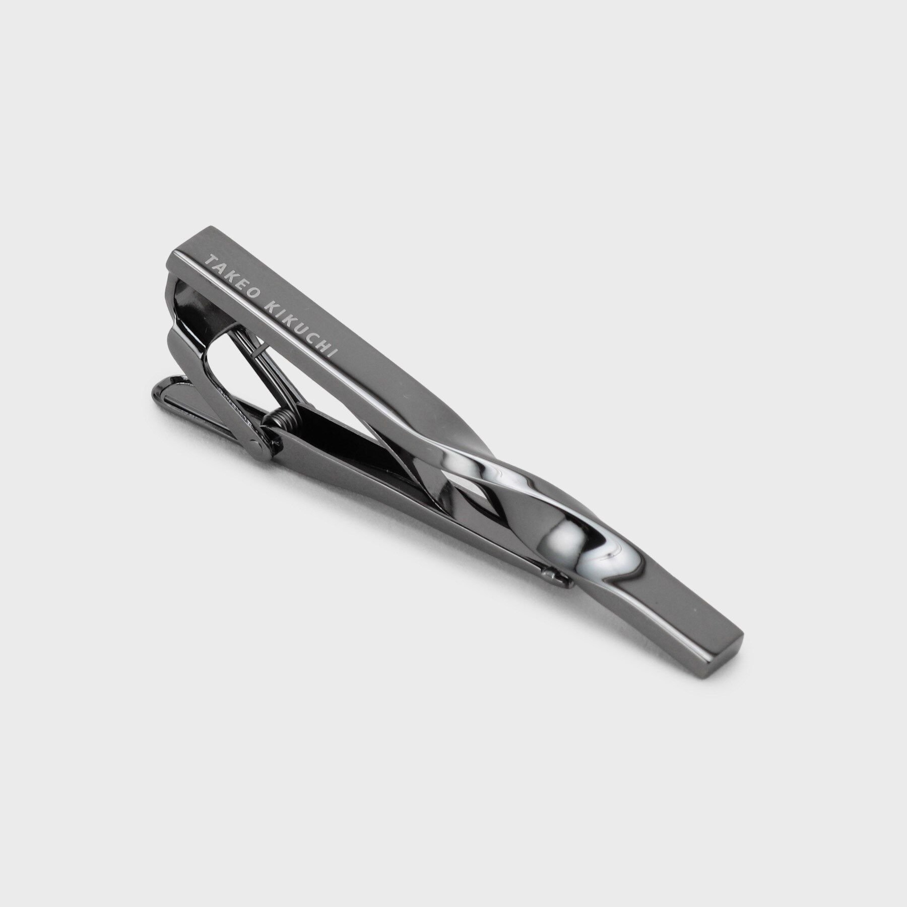 TAKEO KIKUCHI「【日本製】ミッドモダンツイストタイバー」|ネクタイピン・カフスボタン|ブラックシルバー(0
