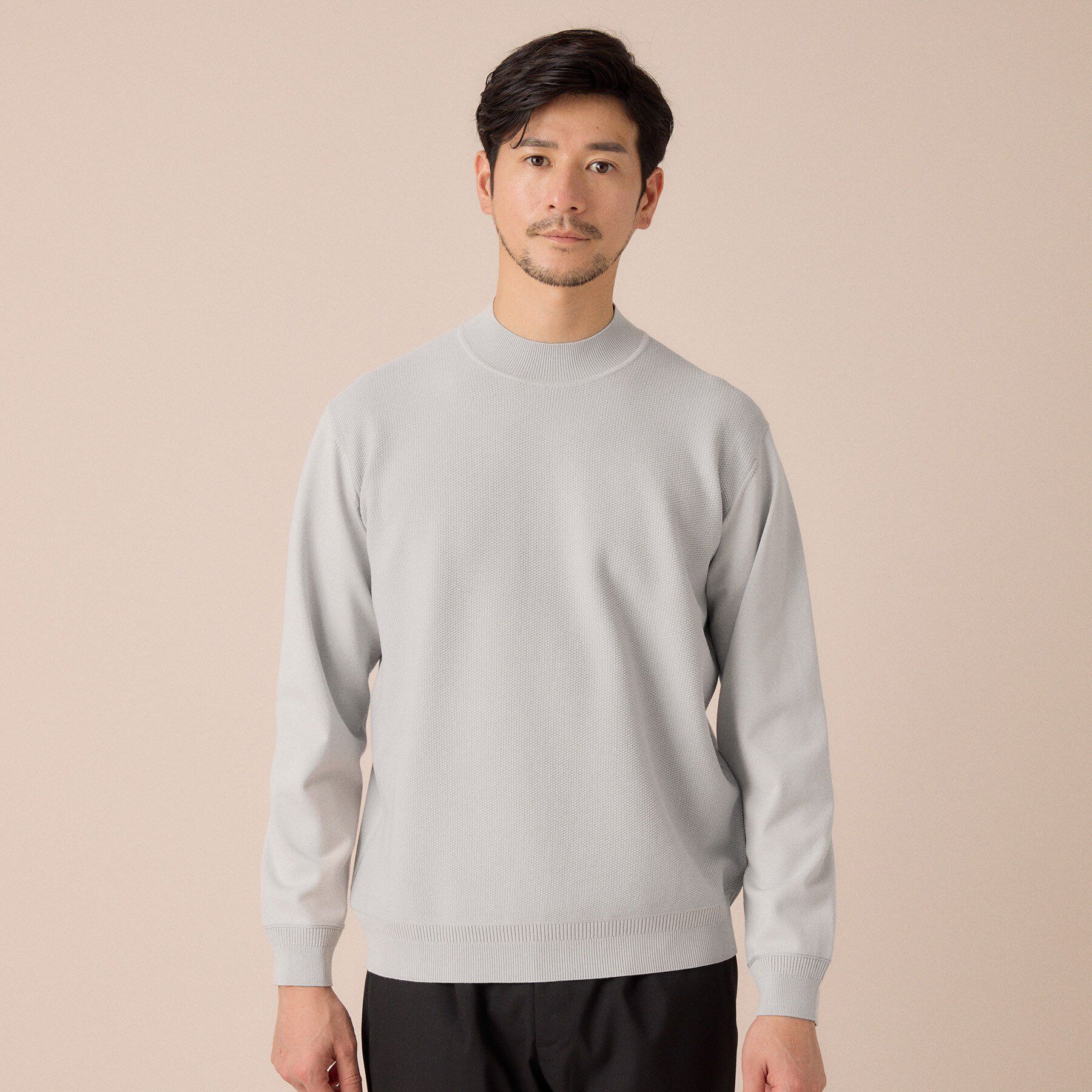 TAKEO KIKUCHI「モックネック 鹿の子 ニット プルオーバー」|ニット・セーター|