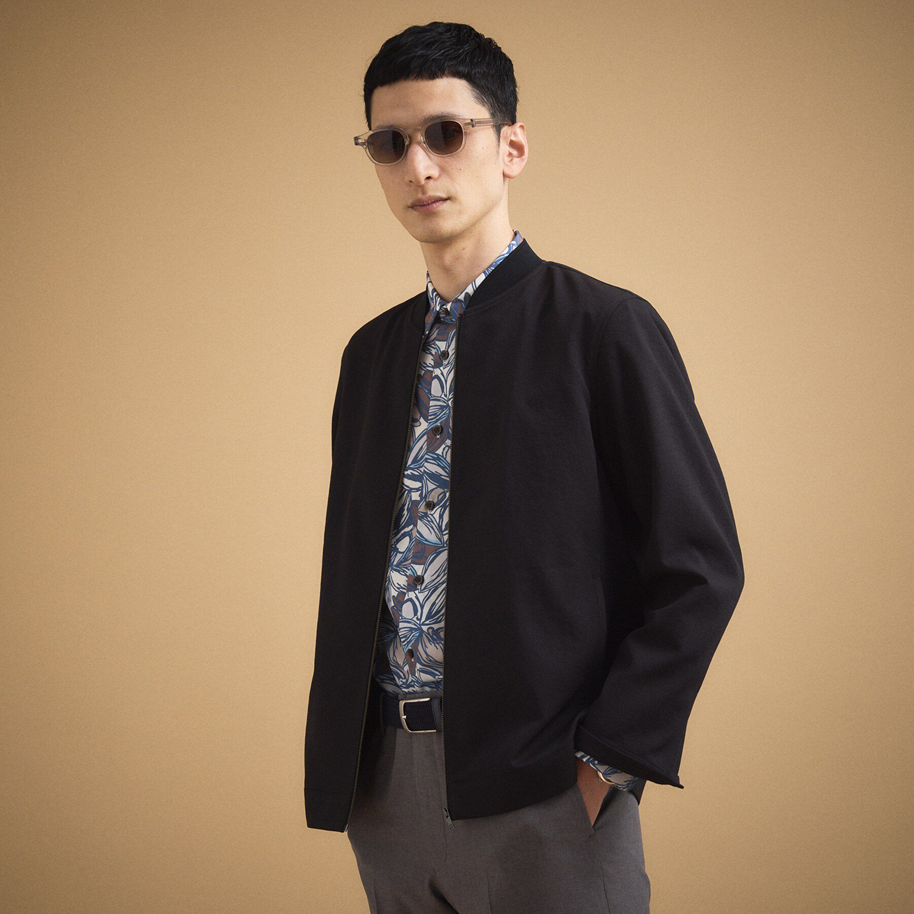 TAKEO KIKUCHI「リネンライクカルゼ リブブルゾン」|ブルゾン・スタジャン|