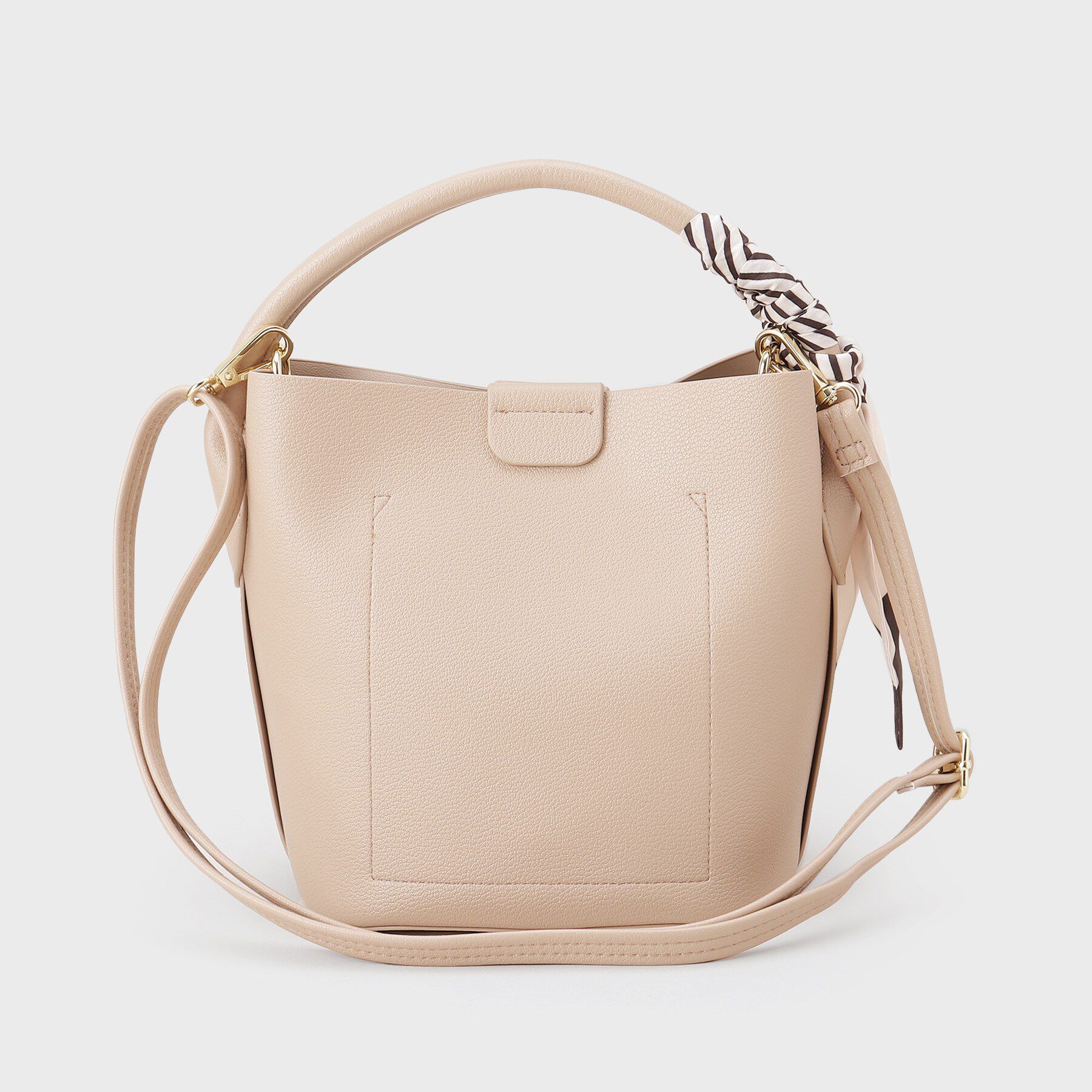 index「ストライプスカーフ付きミドルバッグ【2WAY】」|トートバッグ|