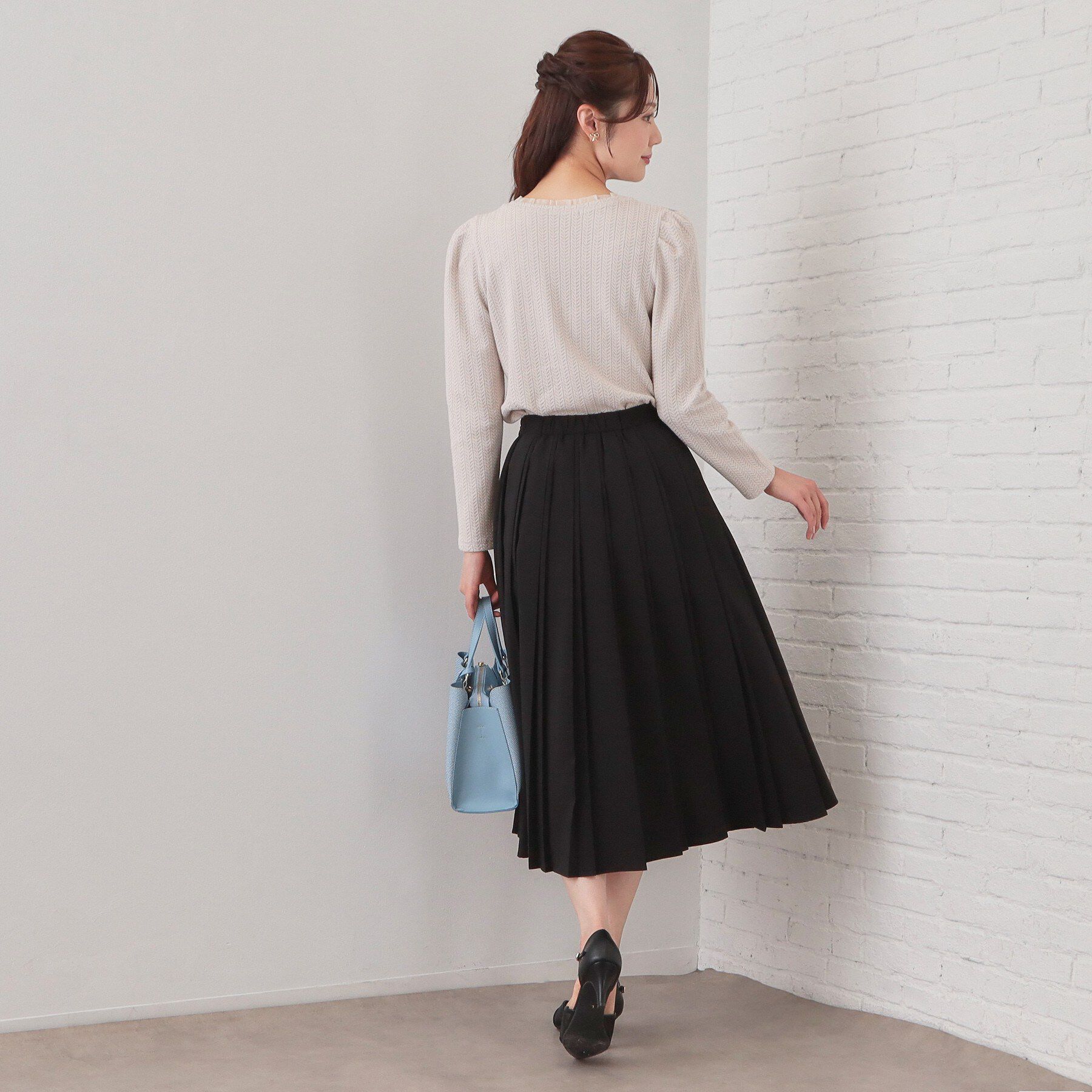 index「ビット付きダブルプリーツスカート【洗濯機OK/イージーアイロン】」|スカート|
