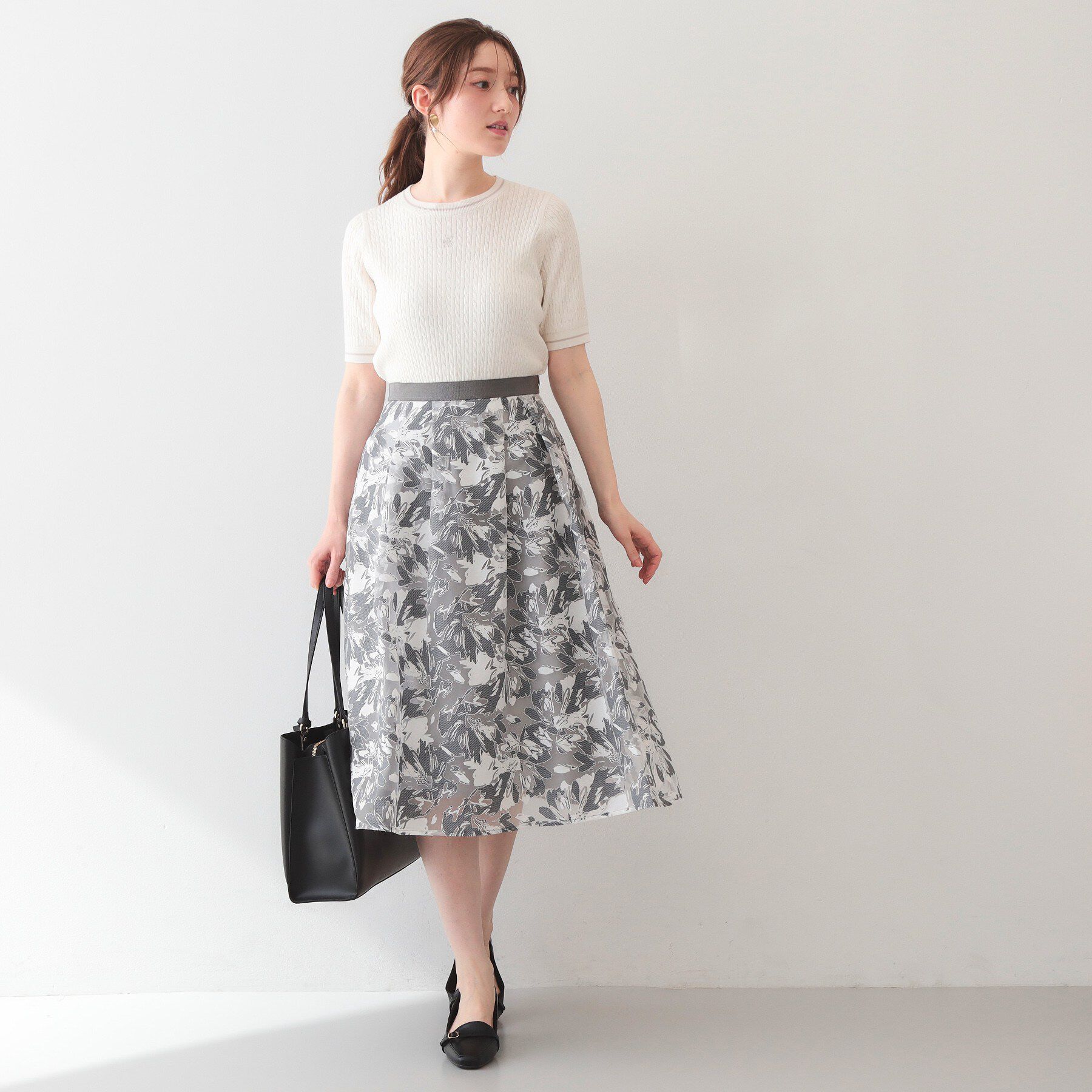 index「オーガニックコットン バイカラーケーブルニット【洗濯機OK/UVケア】《6col》」|ニット・セーター|