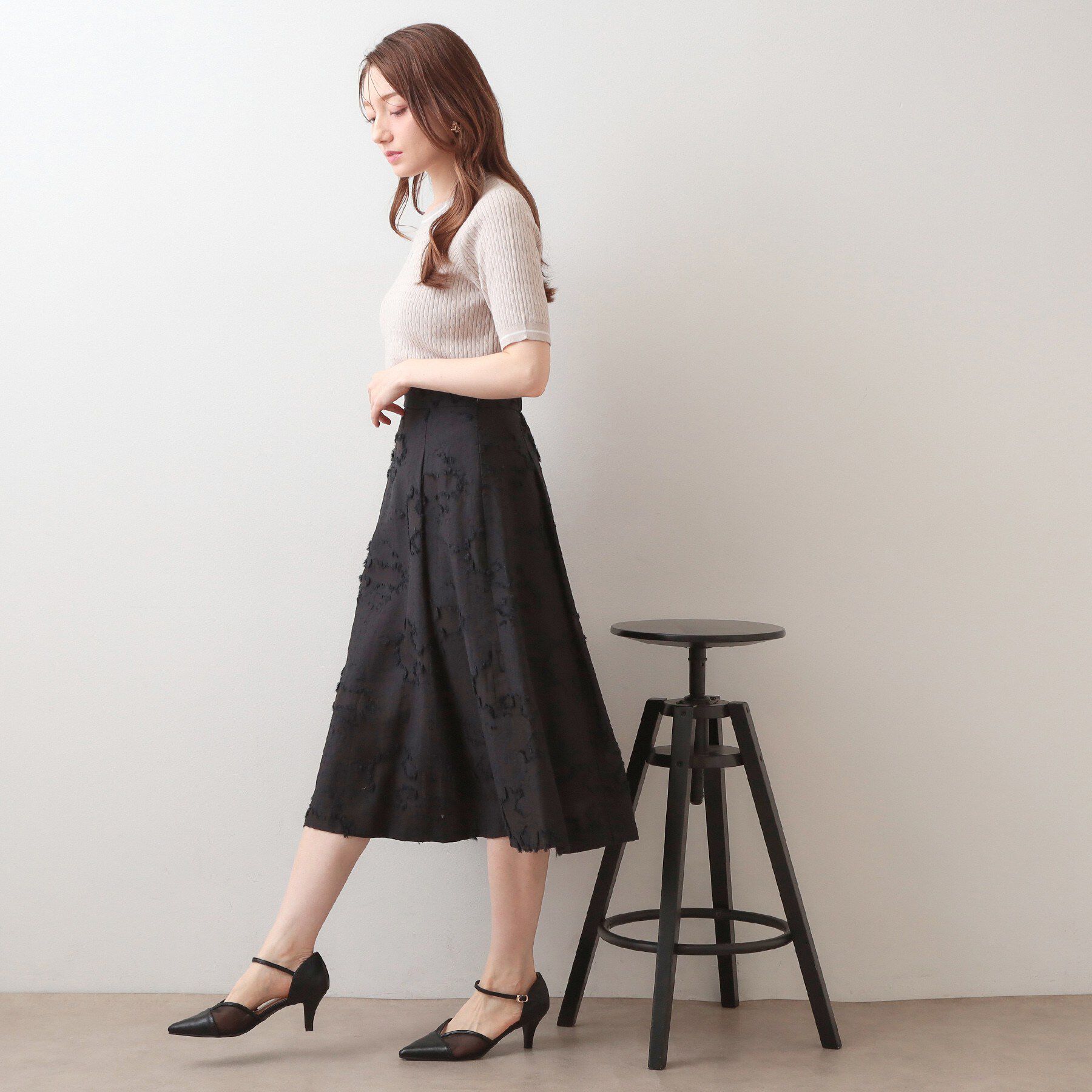 index「オーガニックコットン バイカラーケーブルニット【洗濯機OK/UVケア】《6col》」|ニット・セーター|