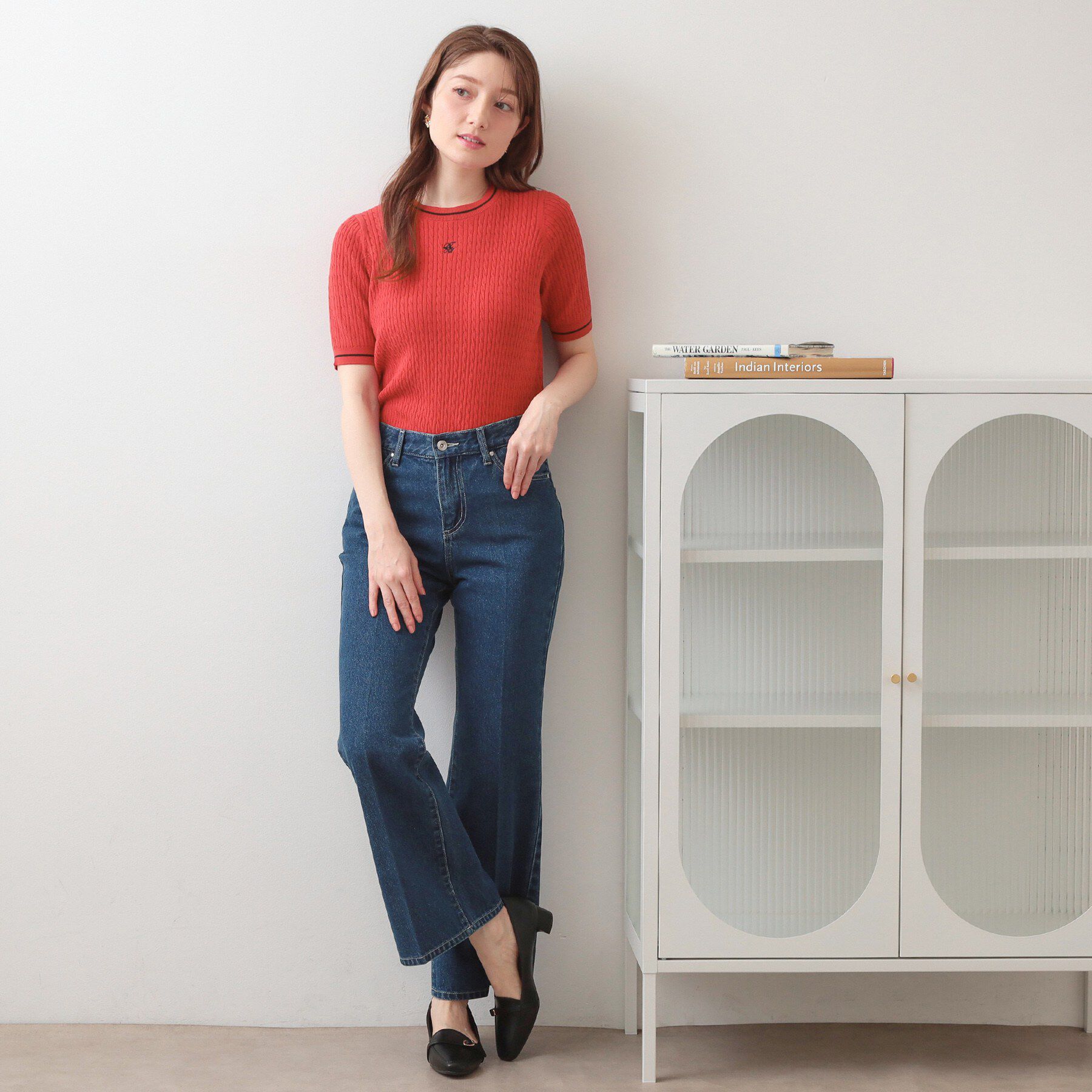 index「オーガニックコットン バイカラーケーブルニット【洗濯機OK/UVケア】《6col》」|ニット・セーター|