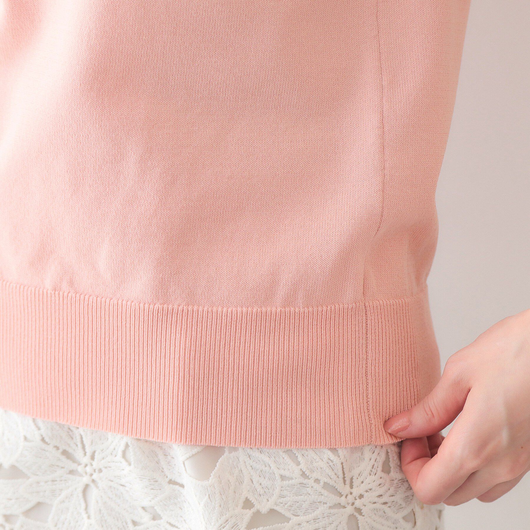 index「レーススリーブハートネックニット【洗濯機OK/UVケア/抗ピル】《XS～LL》」|ニット・セーター|