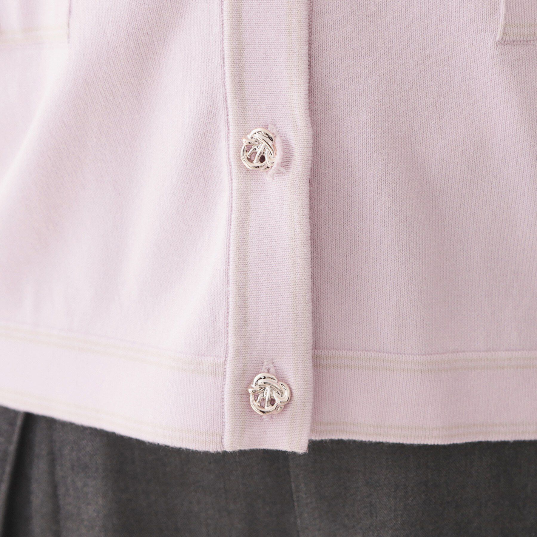 index「バイカラーダブルライン半袖カーディガン【洗濯機OK／UVケア】」|カーディガン|