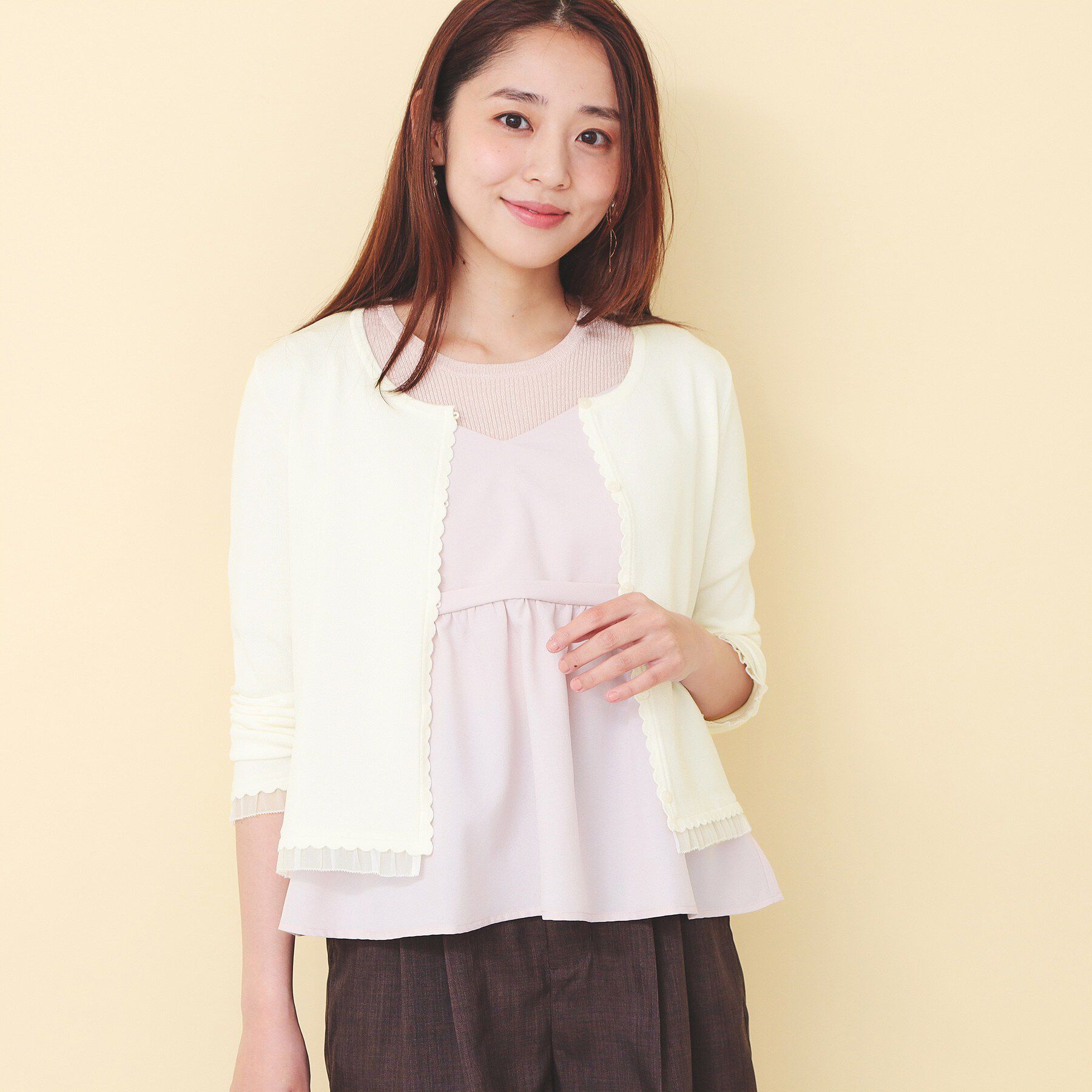 index「フリル付きキャミアンサンブルニットカーディガン【洗濯機OK】」|その他|