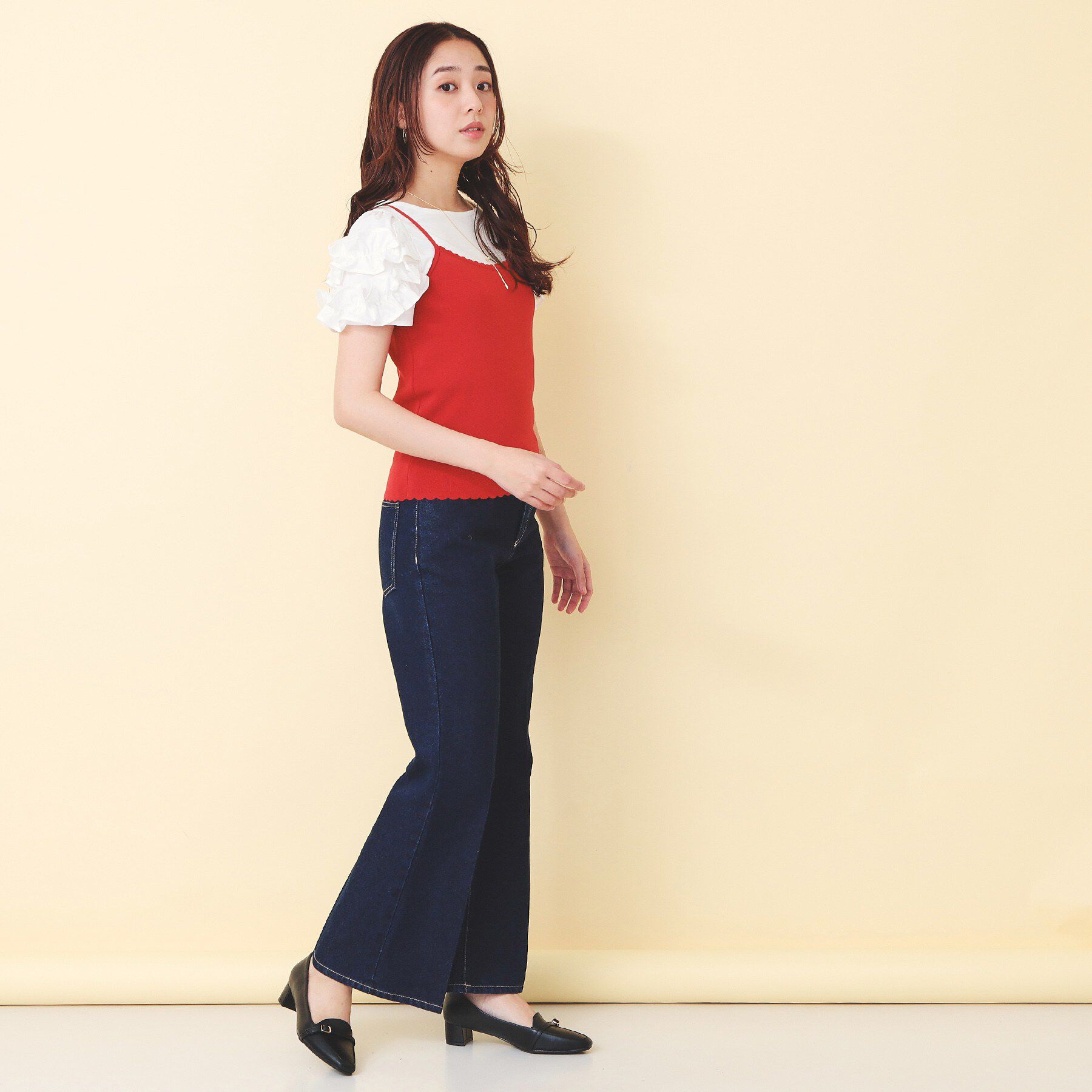 index「フリル付きキャミアンサンブルニットカーディガン【洗濯機OK】」|その他|