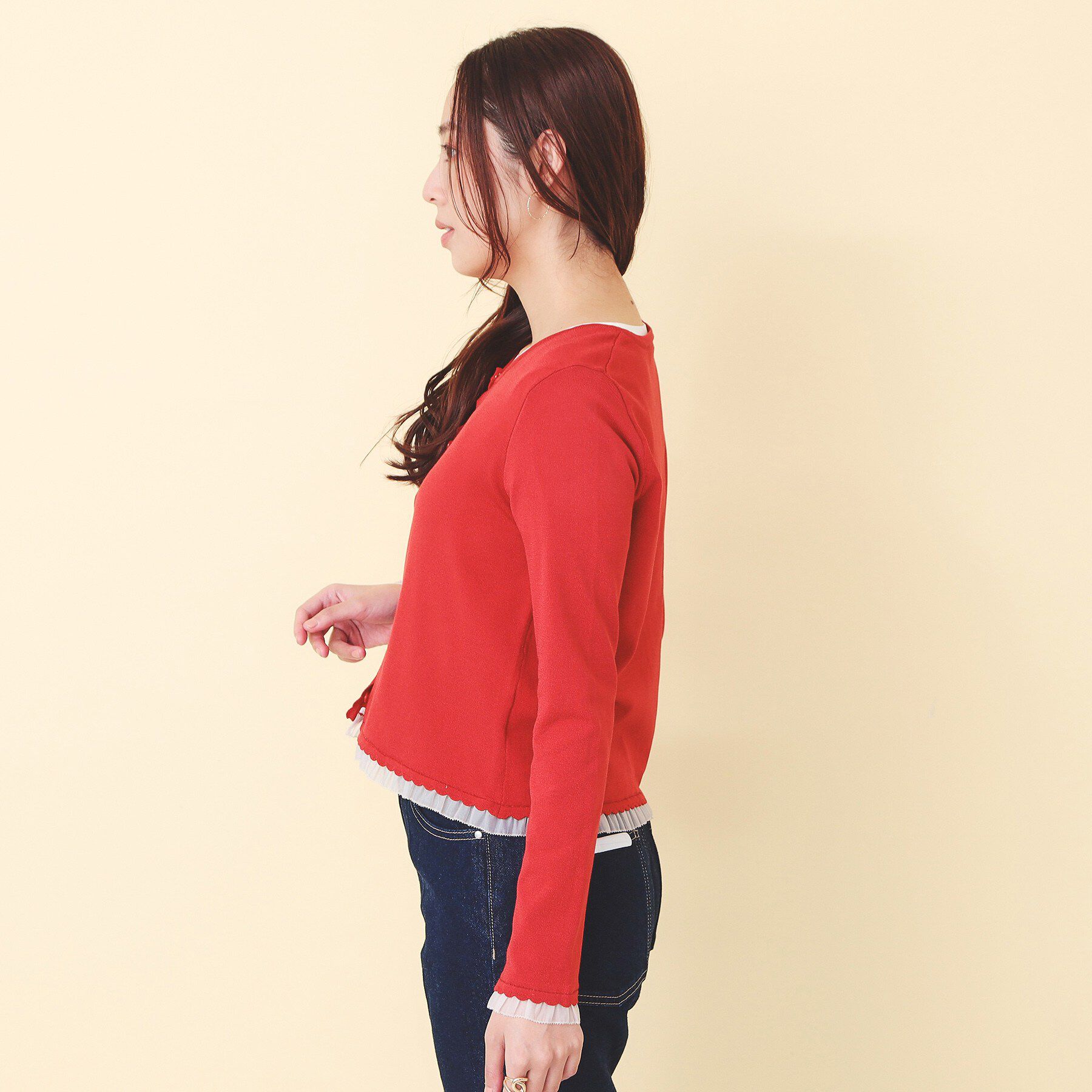 index「フリル付きキャミアンサンブルニットカーディガン【洗濯機OK】」|その他|