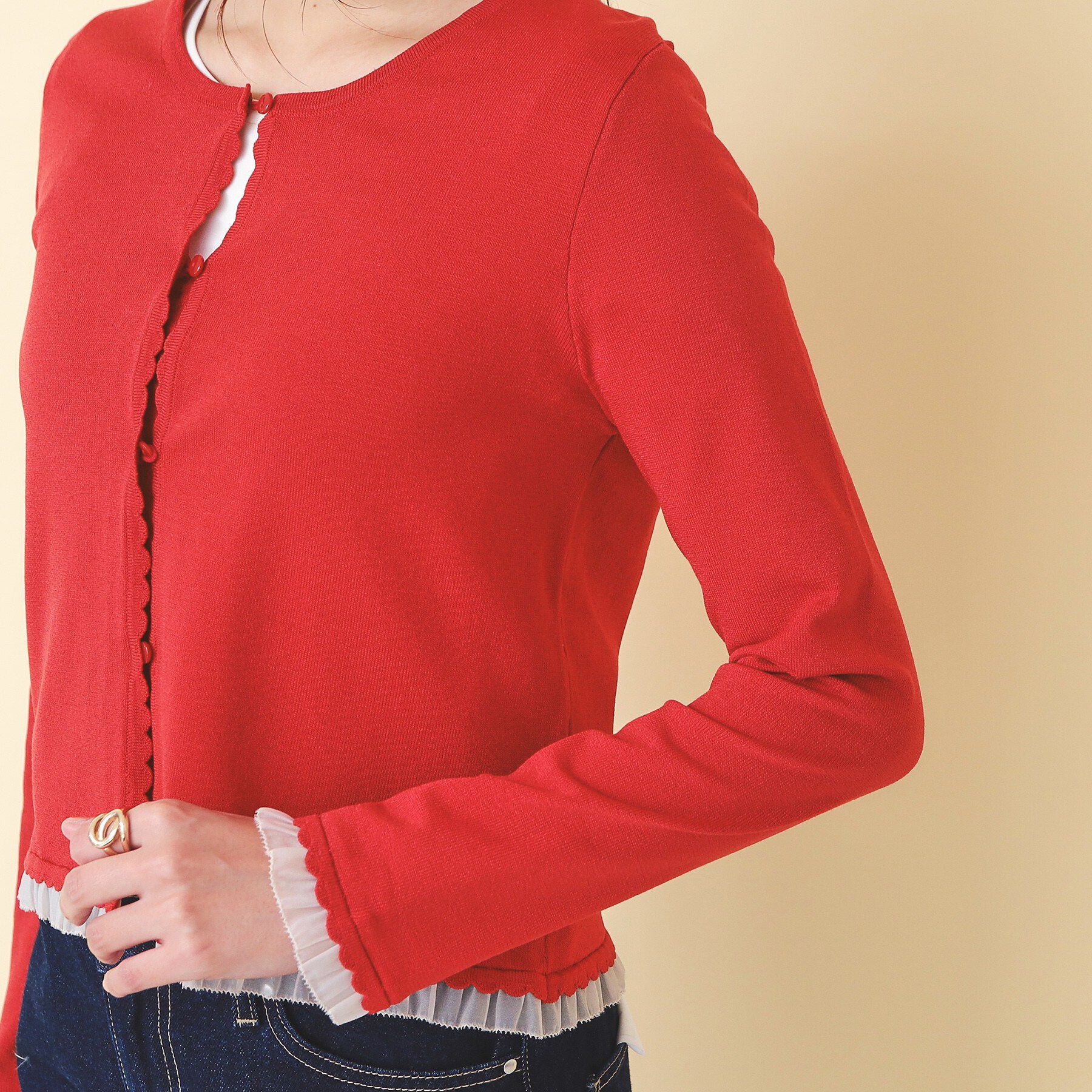 index「フリル付きキャミアンサンブルニットカーディガン【洗濯機OK】」|その他|