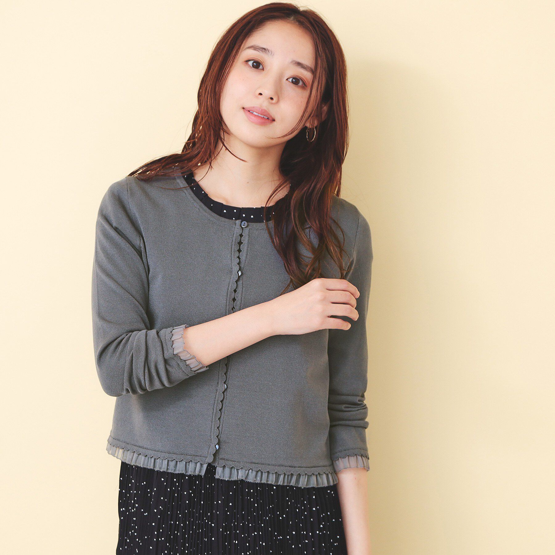 index「フリル付きキャミアンサンブルニットカーディガン【洗濯機OK】」|その他|