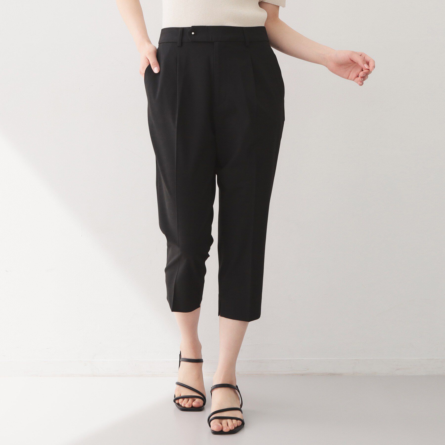 index「プリペラカプリパンツ【洗濯機OK／ストレッチ】」|その他|ブラック(019)