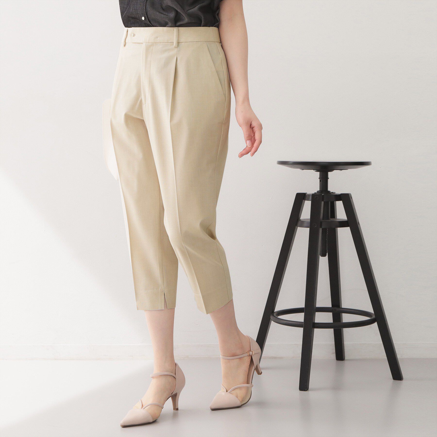 index「プリペラカプリパンツ【洗濯機OK／ストレッチ】」|その他|ライトベージュ(05