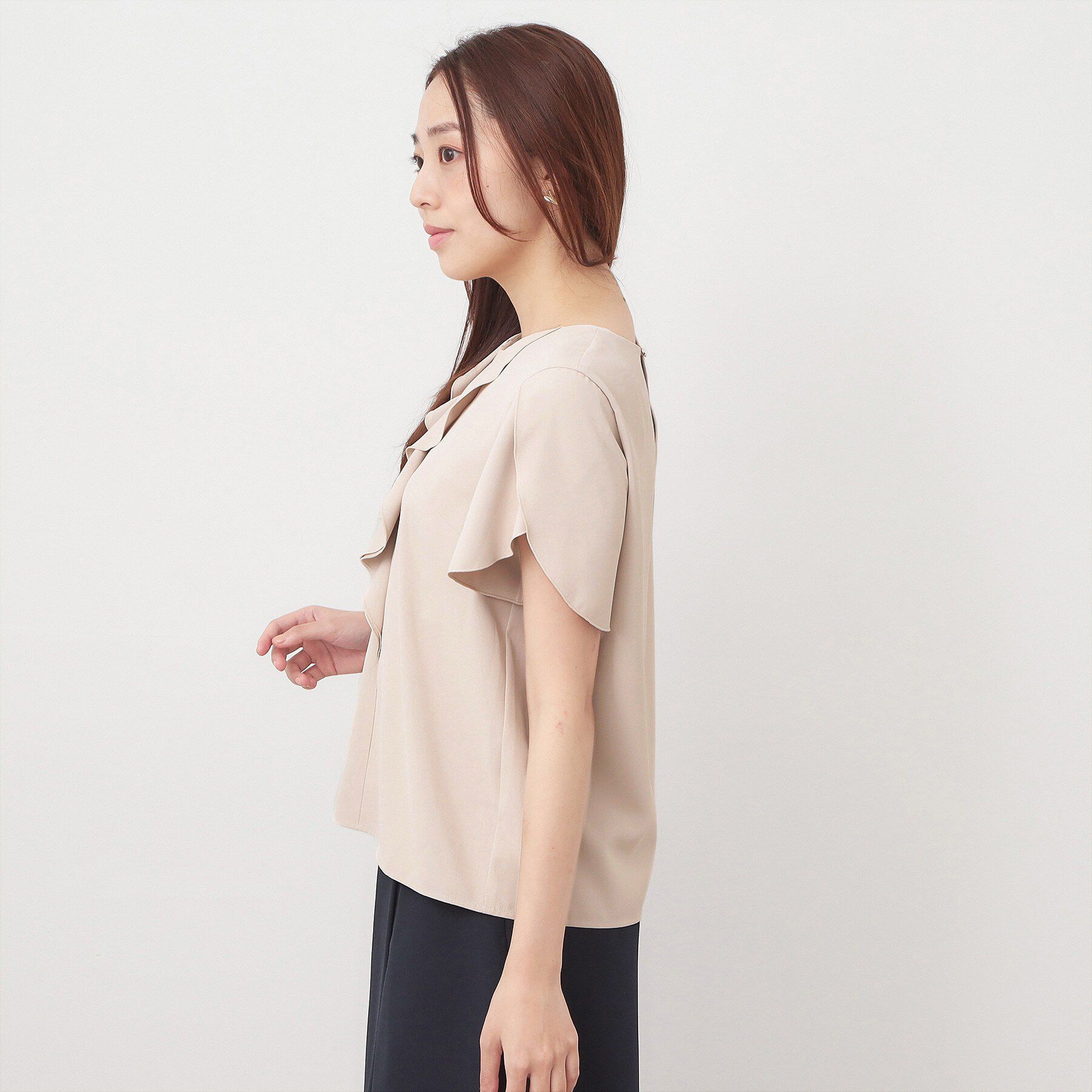 index「フリルフレアスリーブブラウス【洗濯機OK／UVケア／吸水速乾／透け防止／汗ジミ防止】」|シャツ・ブラウス|