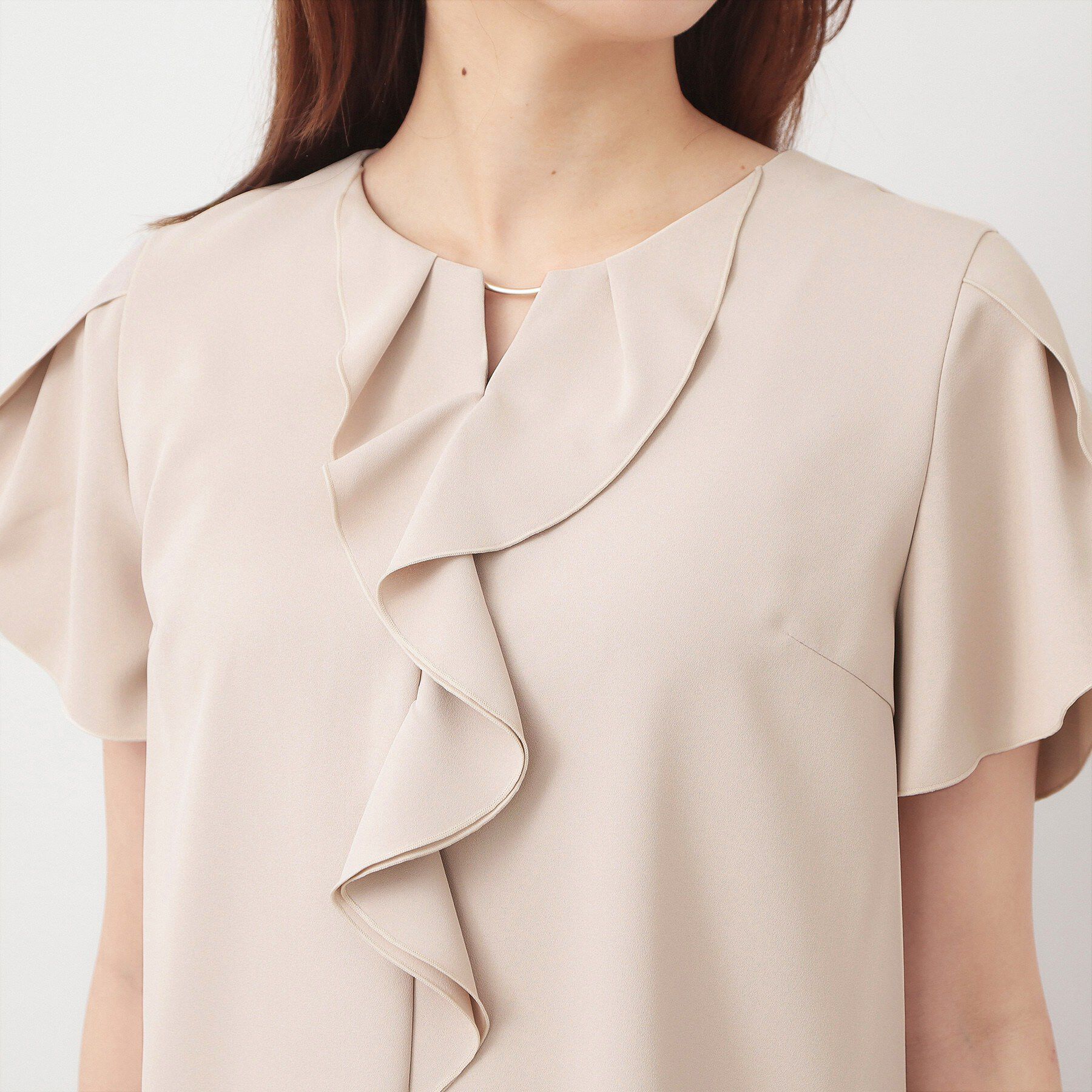 index「フリルフレアスリーブブラウス【洗濯機OK／UVケア／吸水速乾／透け防止／汗ジミ防止】」|シャツ・ブラウス|