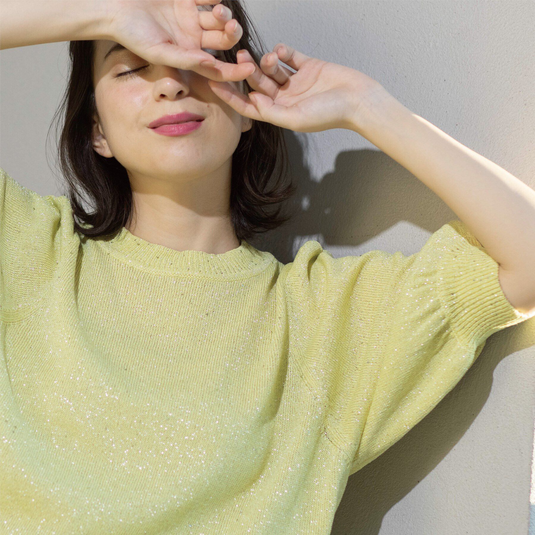 OPAQUE.CLIP「スパンコールパフスリーブニット」|ニット・セーター|