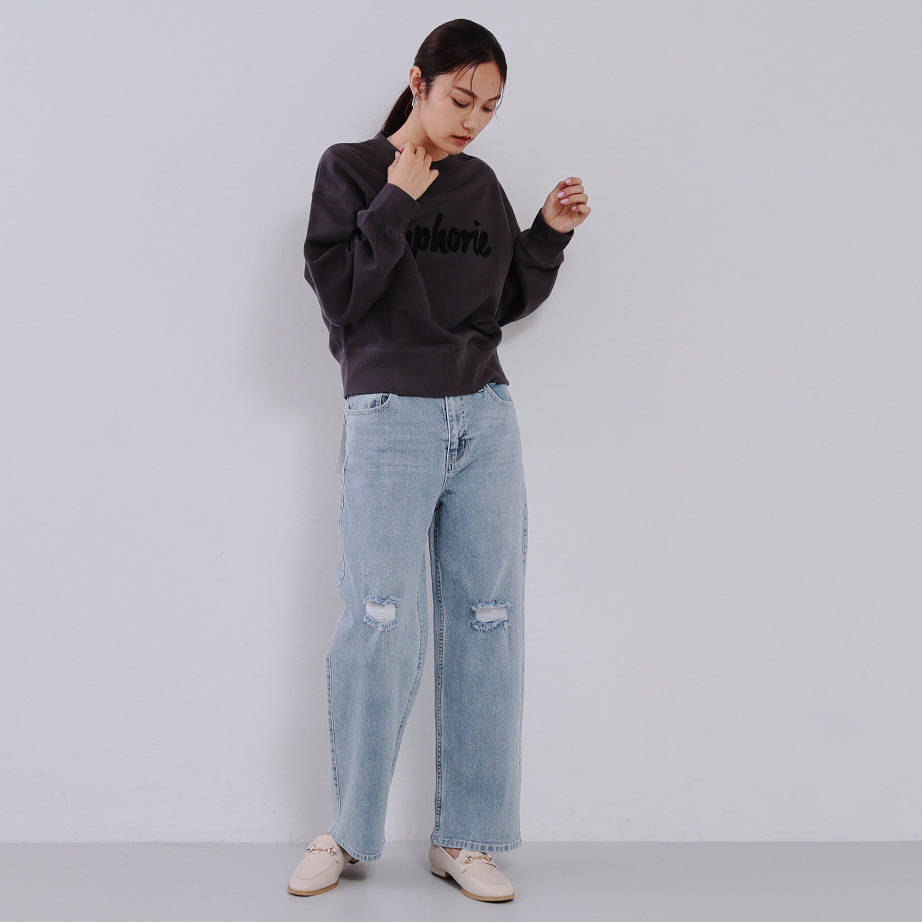 OPAQUE.CLIP「《SS-LLsize》ストレッチダメージストレートデニム【洗濯機洗い可】」|その他|