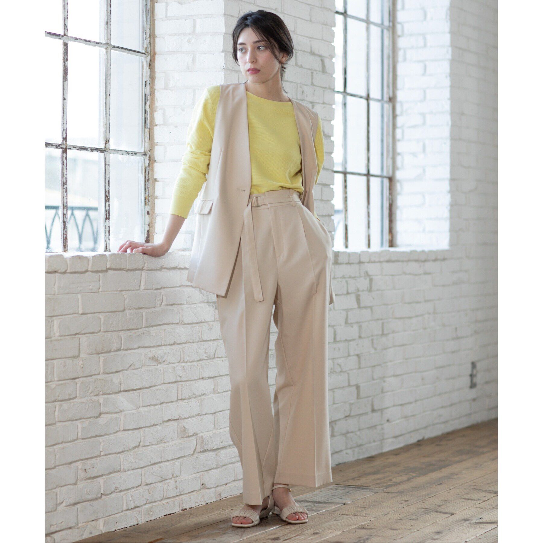 OPAQUE.CLIP「ベルト付きタックワイドパンツ/セットアップ対応【洗濯機洗い可】」|その他|