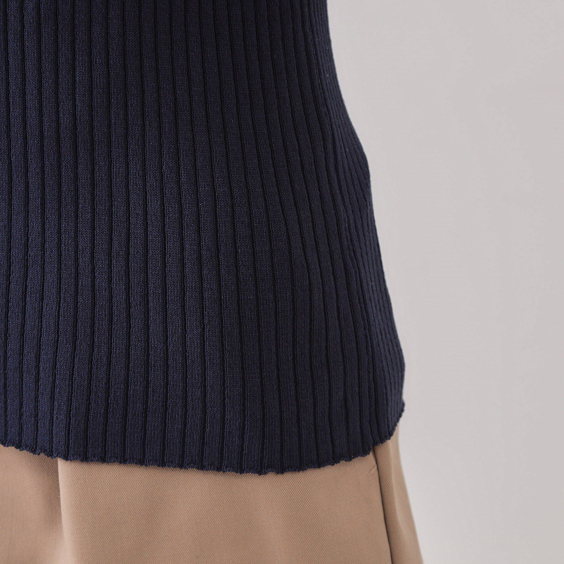 OPAQUE.CLIP「配色フレアスリーブワイドリブニット【洗濯機洗い可】」|ニット・セーター|