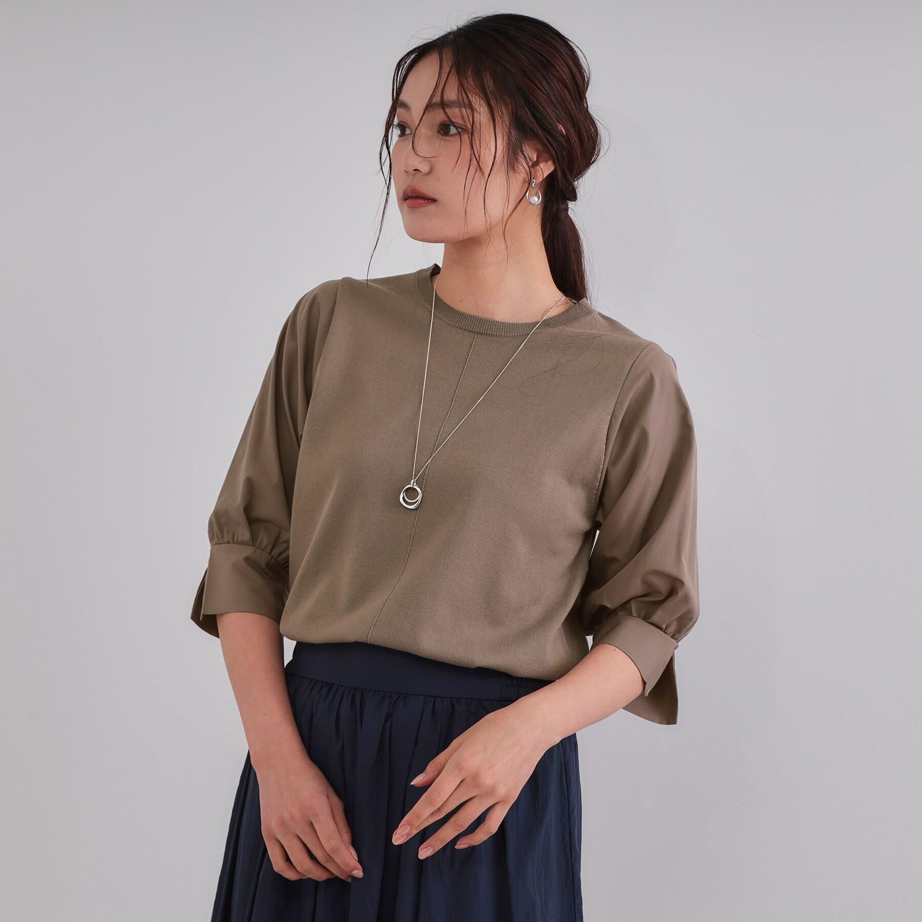 OPAQUE.CLIP「フハクスリーブドッキングニット【洗濯機洗い可】」|ニット・セーター|