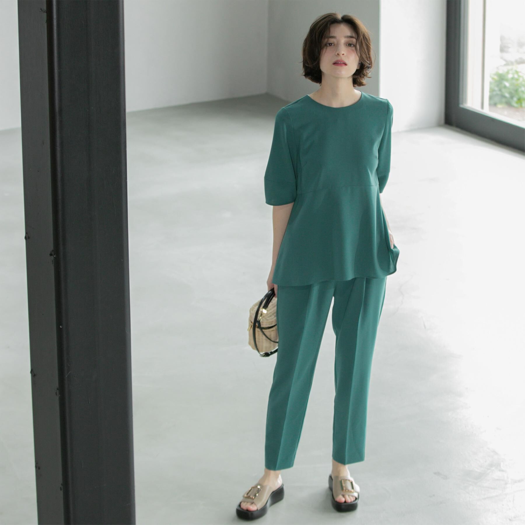 OPAQUE.CLIP「《6色展開/丈が選べる》美脚イージーテーパードパンツ/セットアップ対応【ストレッチ/洗濯機洗い可/防」|その他|