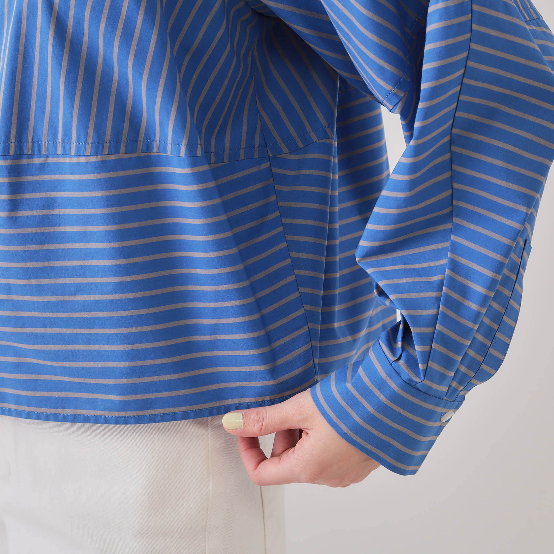 OPAQUE.CLIP「《andGIRL掲載》ストライプフォルムシャツ【洗濯機洗い可】」|シャツ・ブラウス|