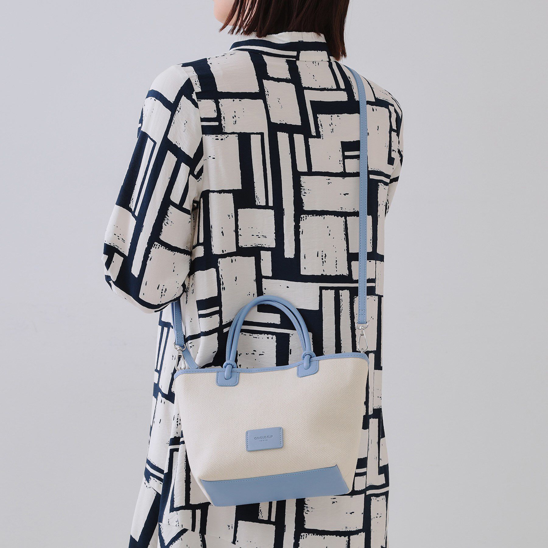 OPAQUE.CLIP「【2WAY】キャンバストリミングトートバッグ」|トートバッグ|ブルー(092)