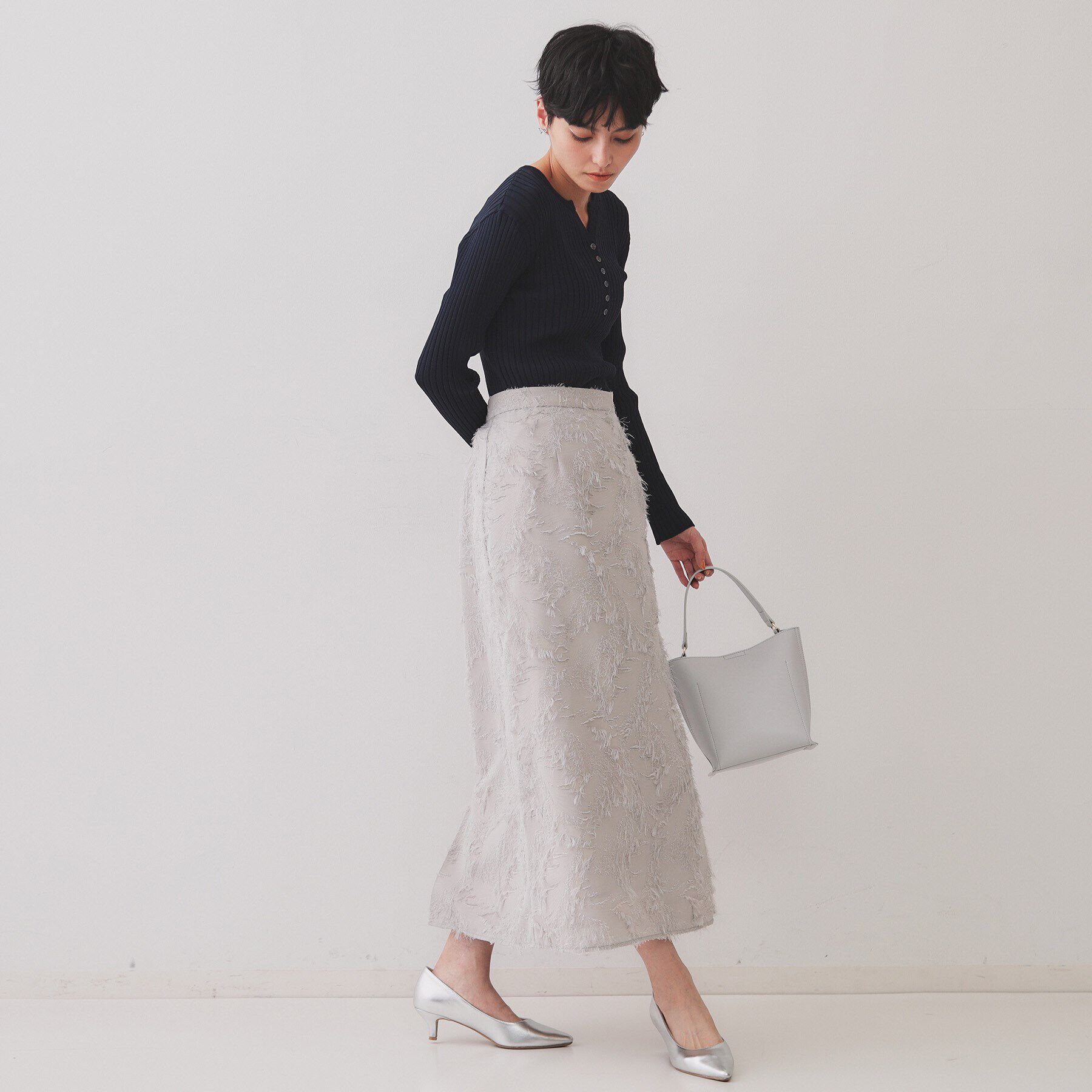 OPAQUE.CLIP「ヘンリーネックリブニット【洗濯機洗い可】」|ニット・セーター|