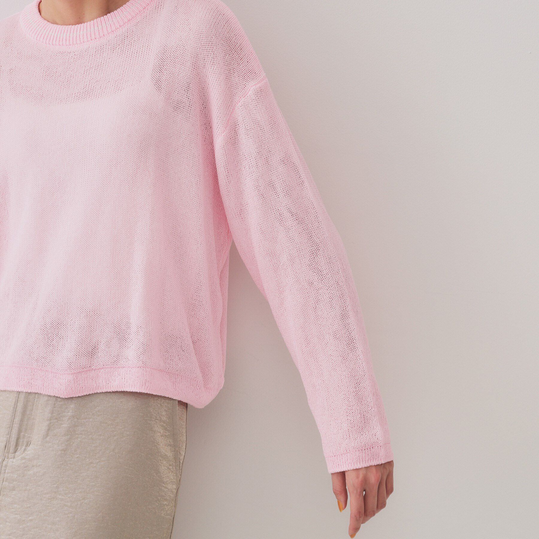 OPAQUE.CLIP「ラメライン配色使いリラクシーニット【洗濯機洗い可】」|ニット・セーター|