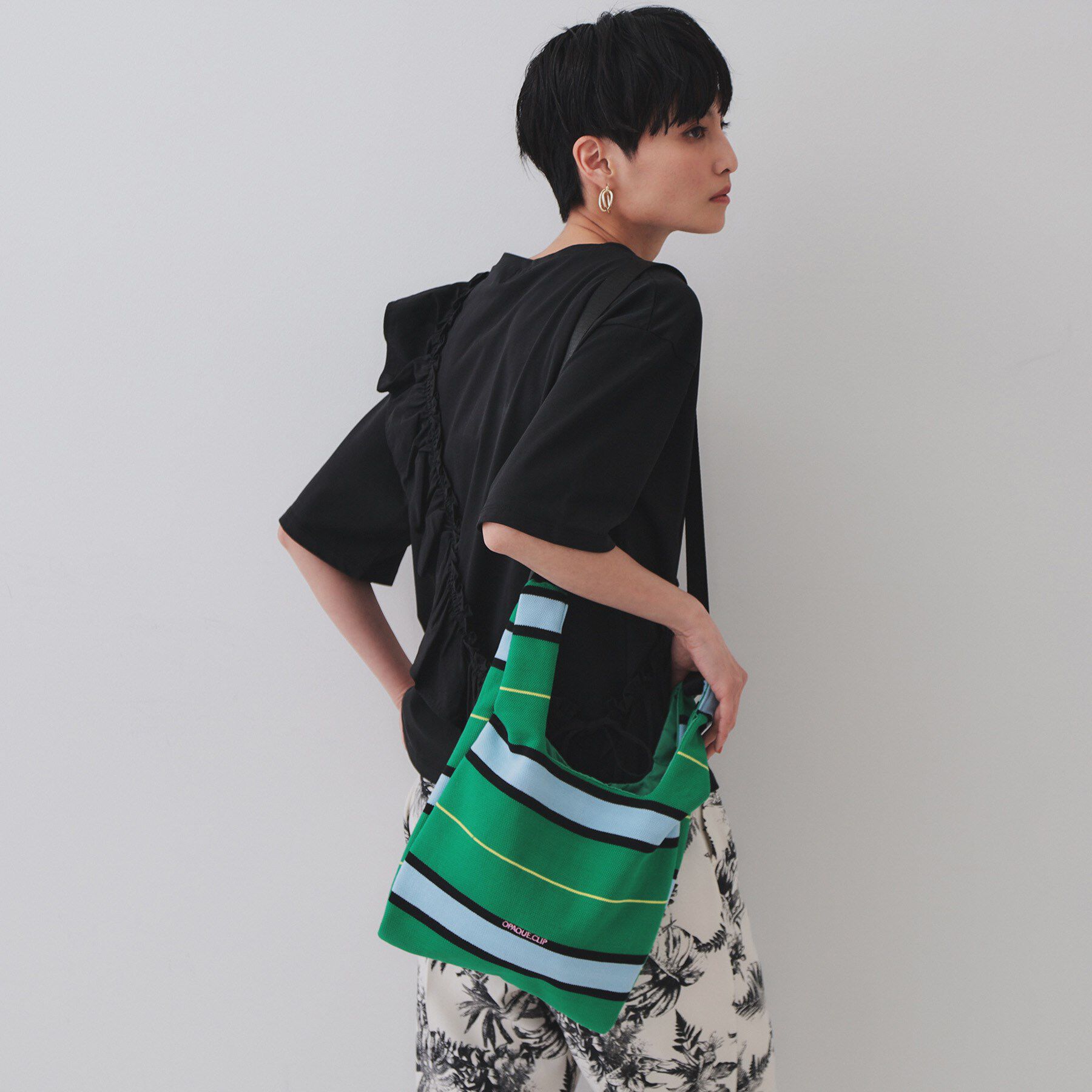 OPAQUE.CLIP「【2WAY】マルチボーダーハンドバッグ」|ハンドバッグ|