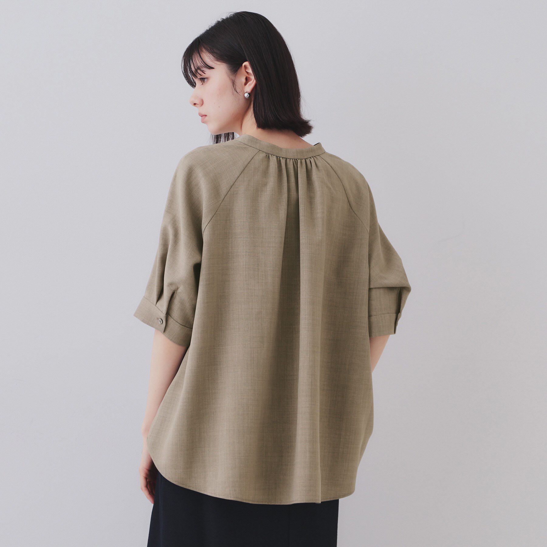 OPAQUE.CLIP「タックスキッパーブラウス【洗濯機洗い可】」|シャツ・ブラウス|