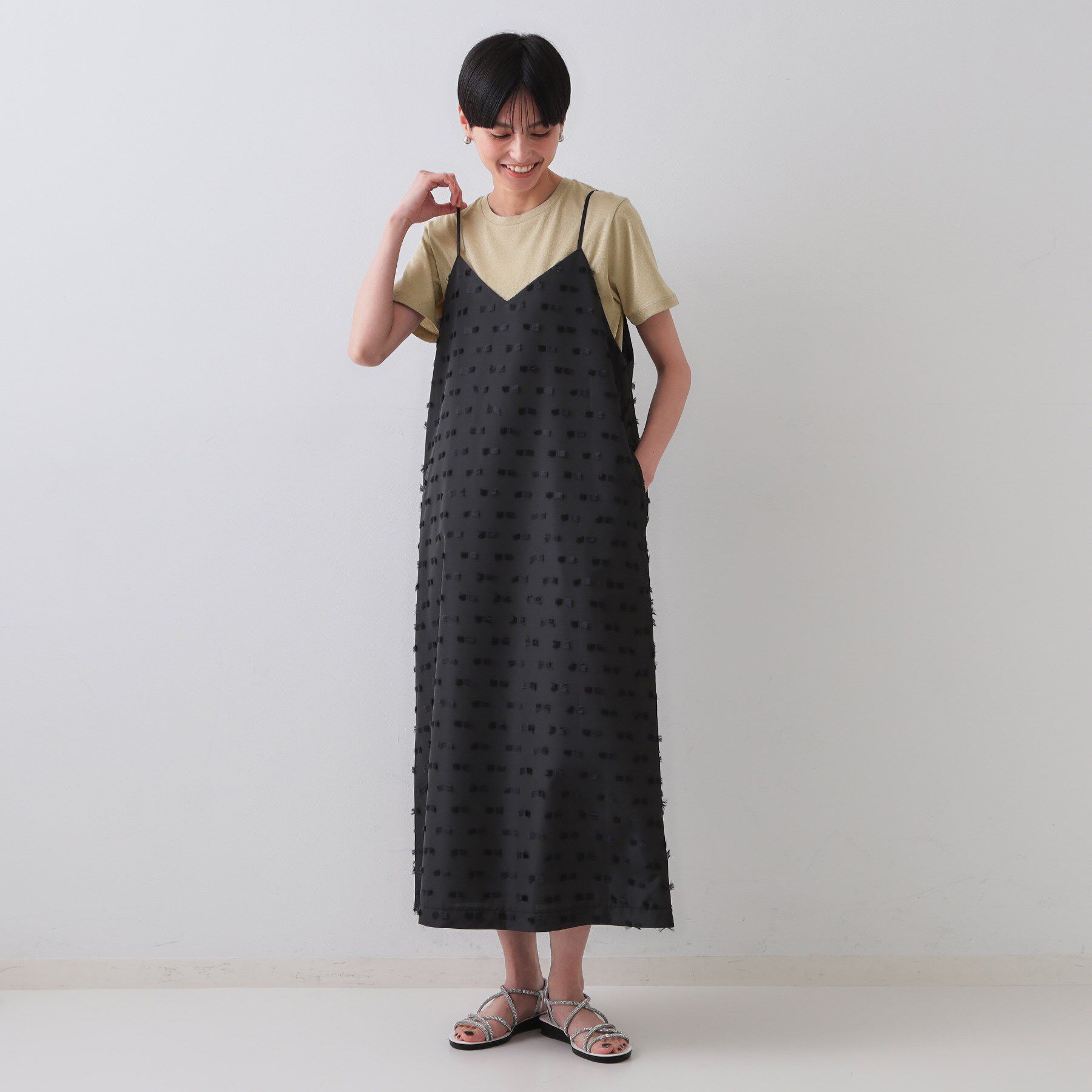 OPAQUE.CLIP「ラメベーシックTシャツ【洗濯機洗い可】」|Tシャツ・カットソー|