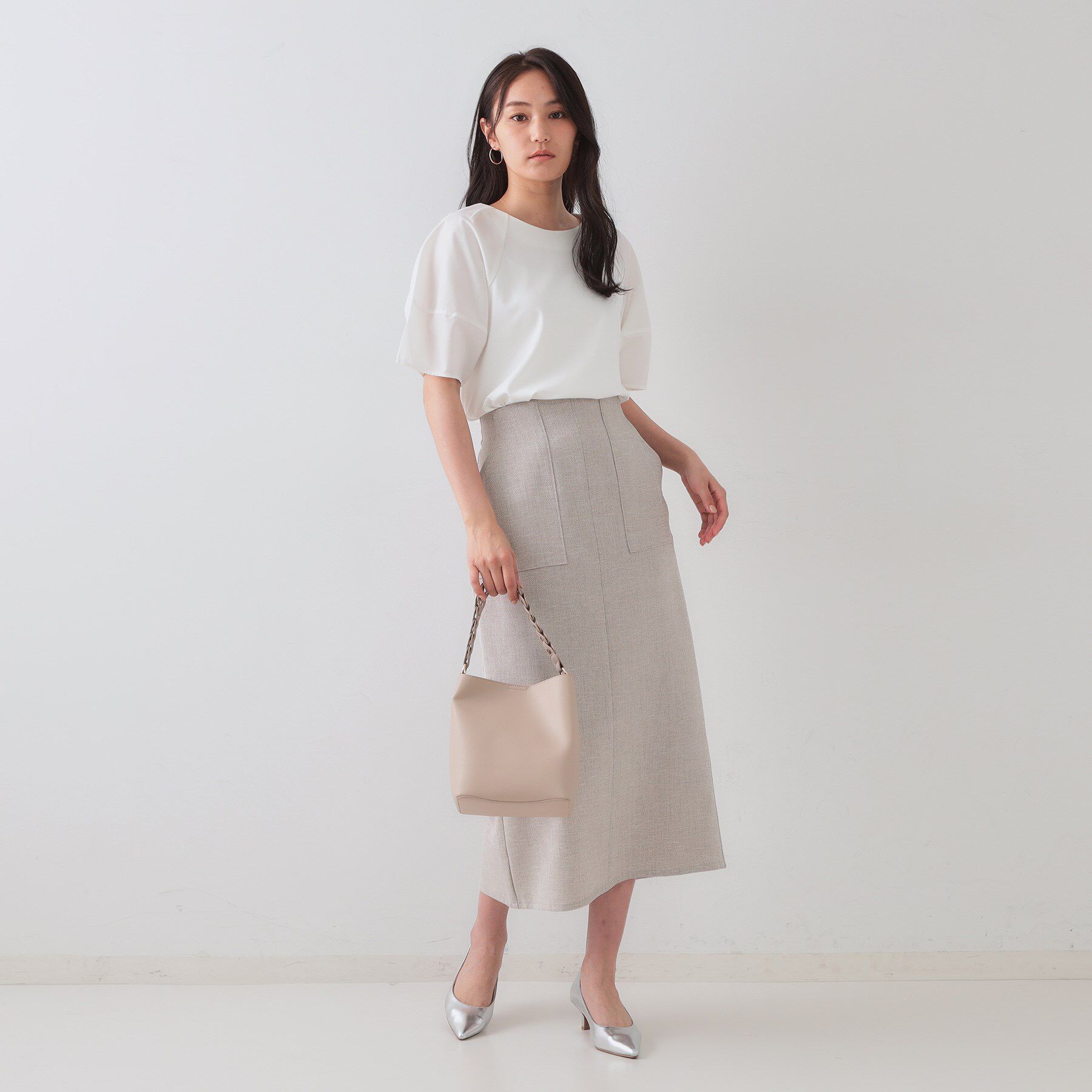 OPAQUE.CLIP「《S-LLサイズ》ランタンスリーブトップス【UV/接触冷感/洗濯機洗い可】」|Tシャツ・カットソー|