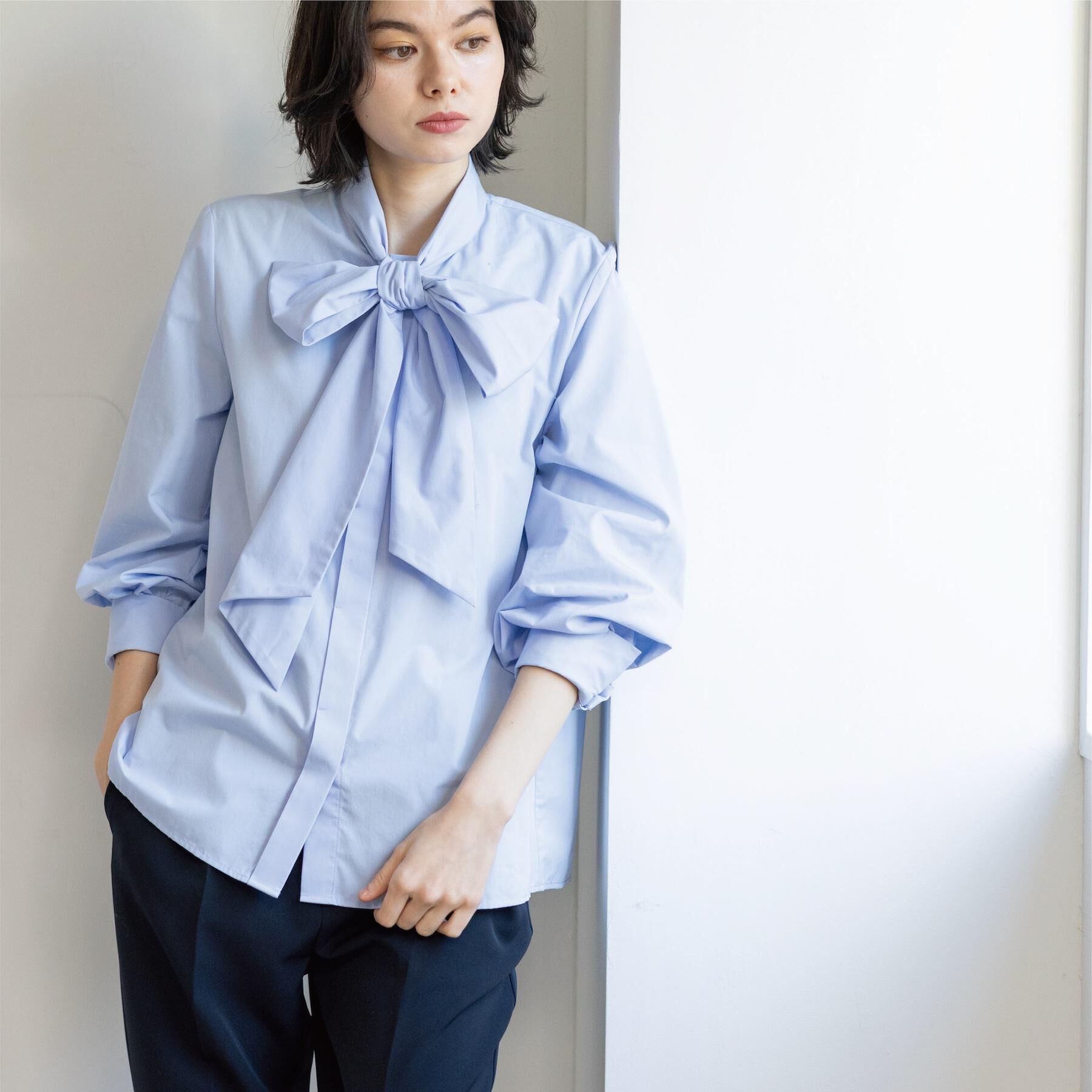 OPAQUE.CLIP「《通勤対応》ボウタイシャツブラウス【洗濯機OK】」|シャツ・ブラウス|
