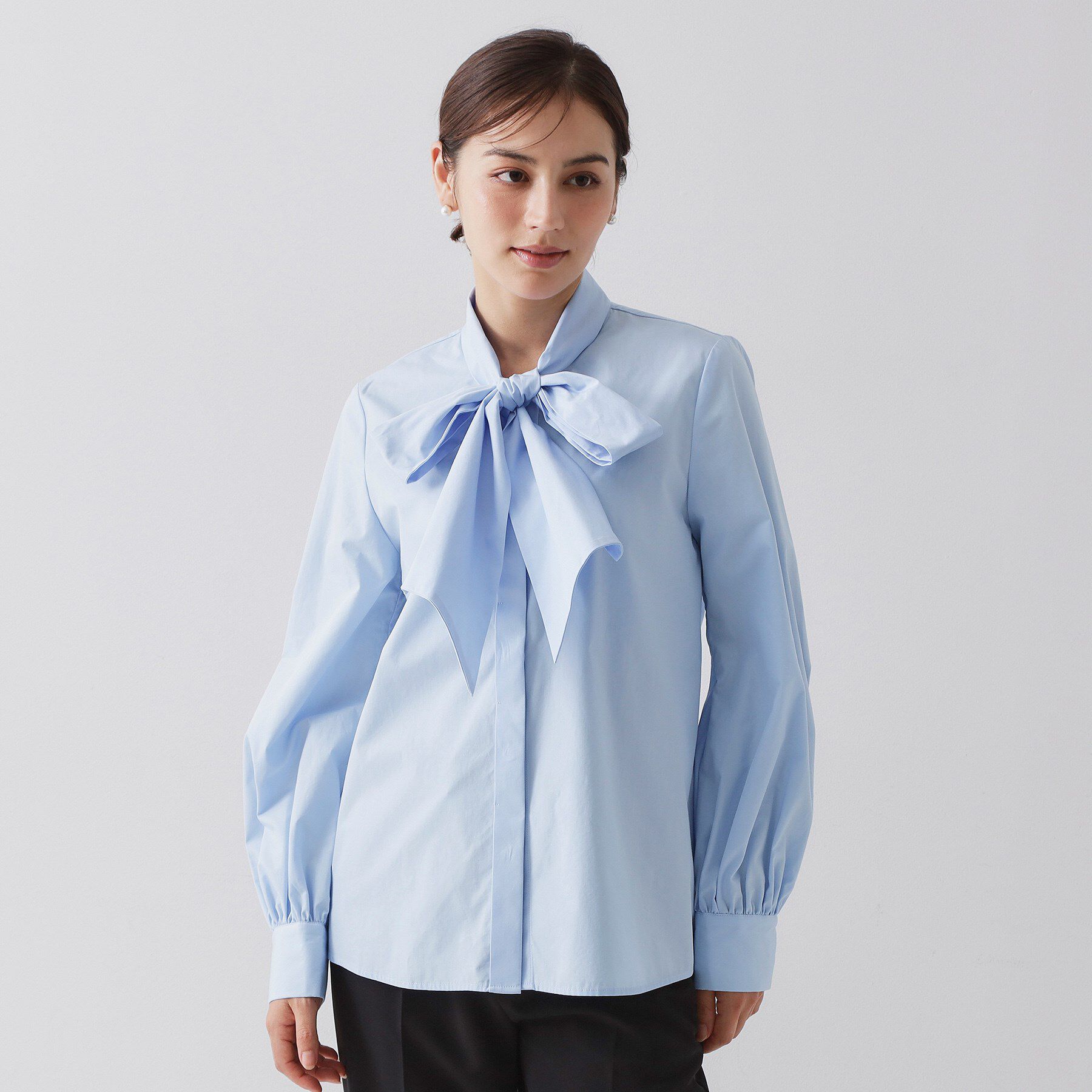 OPAQUE.CLIP「《通勤対応》ボウタイシャツブラウス【洗濯機OK】」|シャツ・ブラウス|