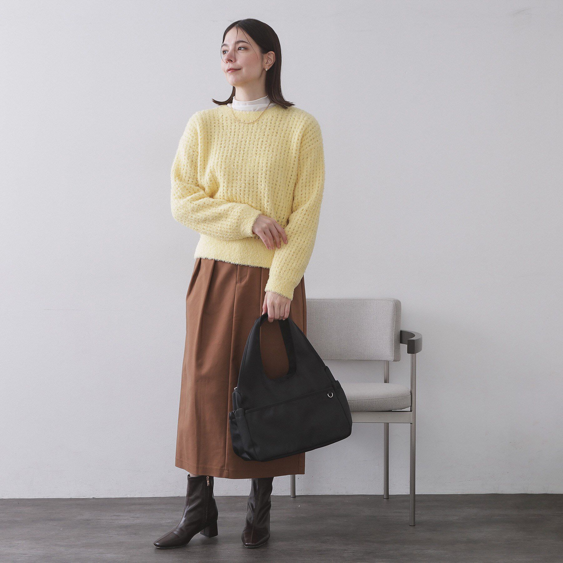 OPAQUE.CLIP「フロントポケット3層デザイントライアングルミドルトートバッグ【マルチポケット】」|トートバッグ|